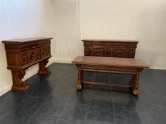 Finely Carved Renaissance Study Set, Late 1800s