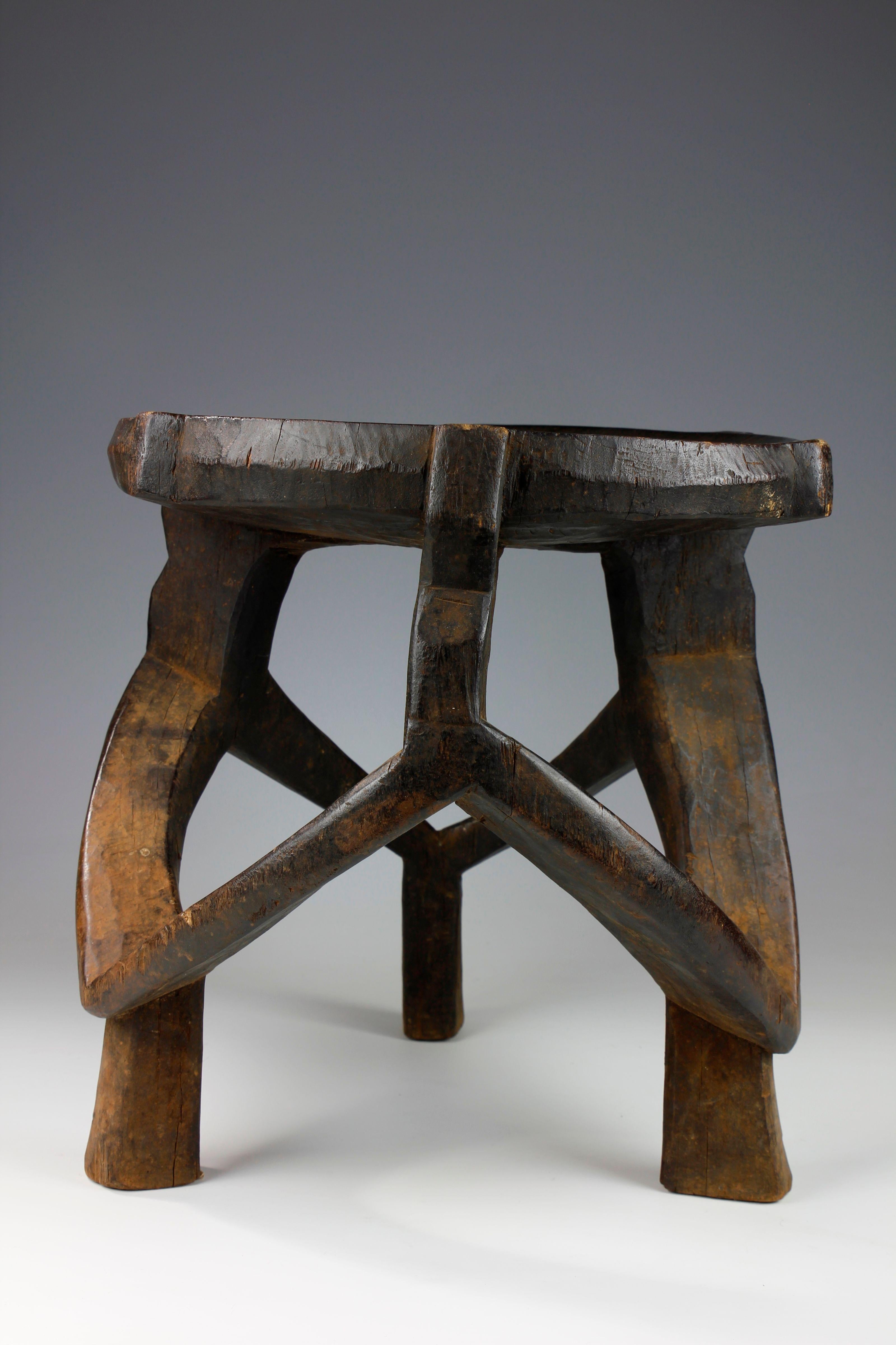 Tribal Finely Carved Tanzanian Chieftain's Stool For Sale