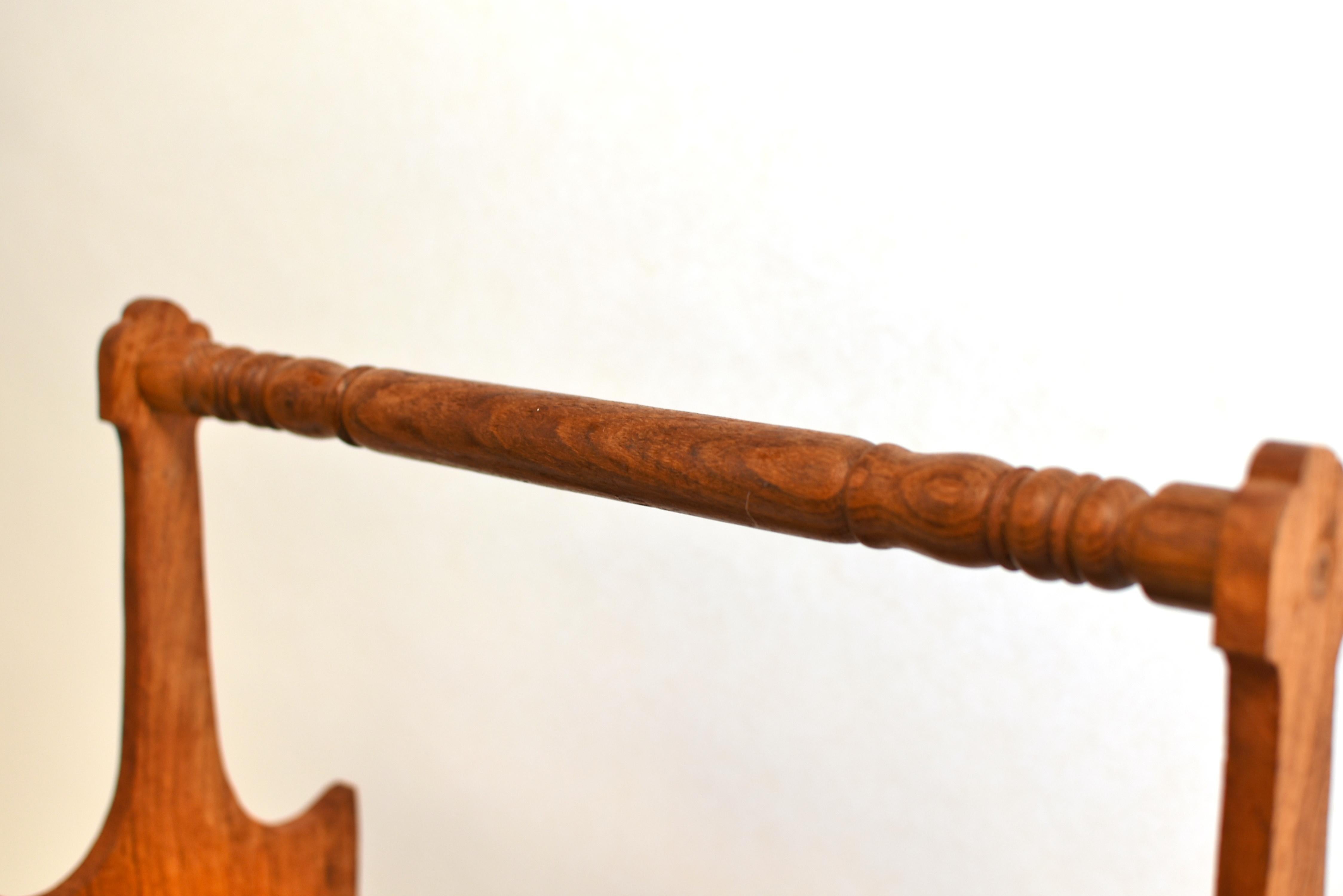 Finely Carved Teak Wood Magazine Rack For Sale 5