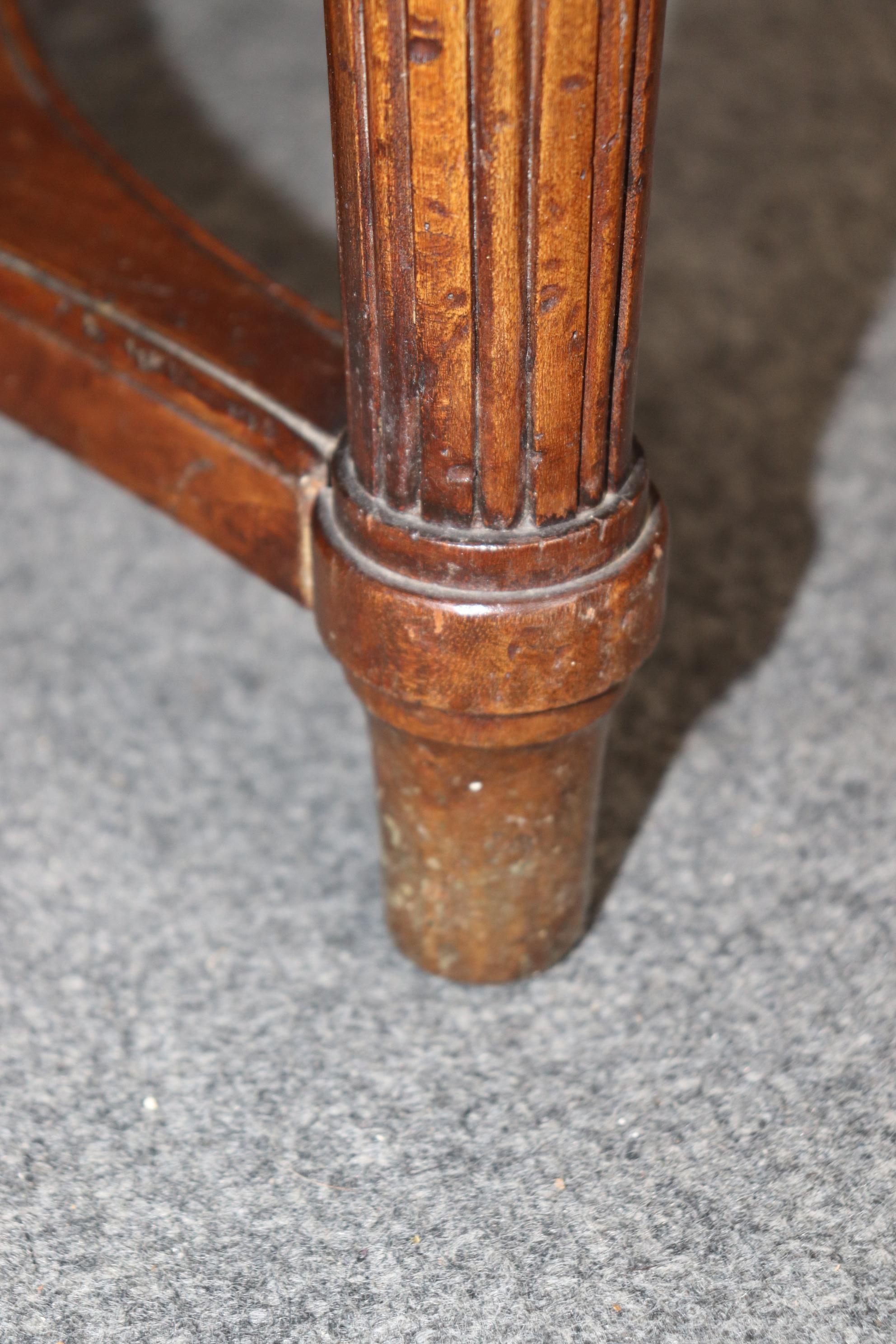Finely Carved Walnut Demilune French Louis XVI Breche D' Violette Console Table For Sale 6