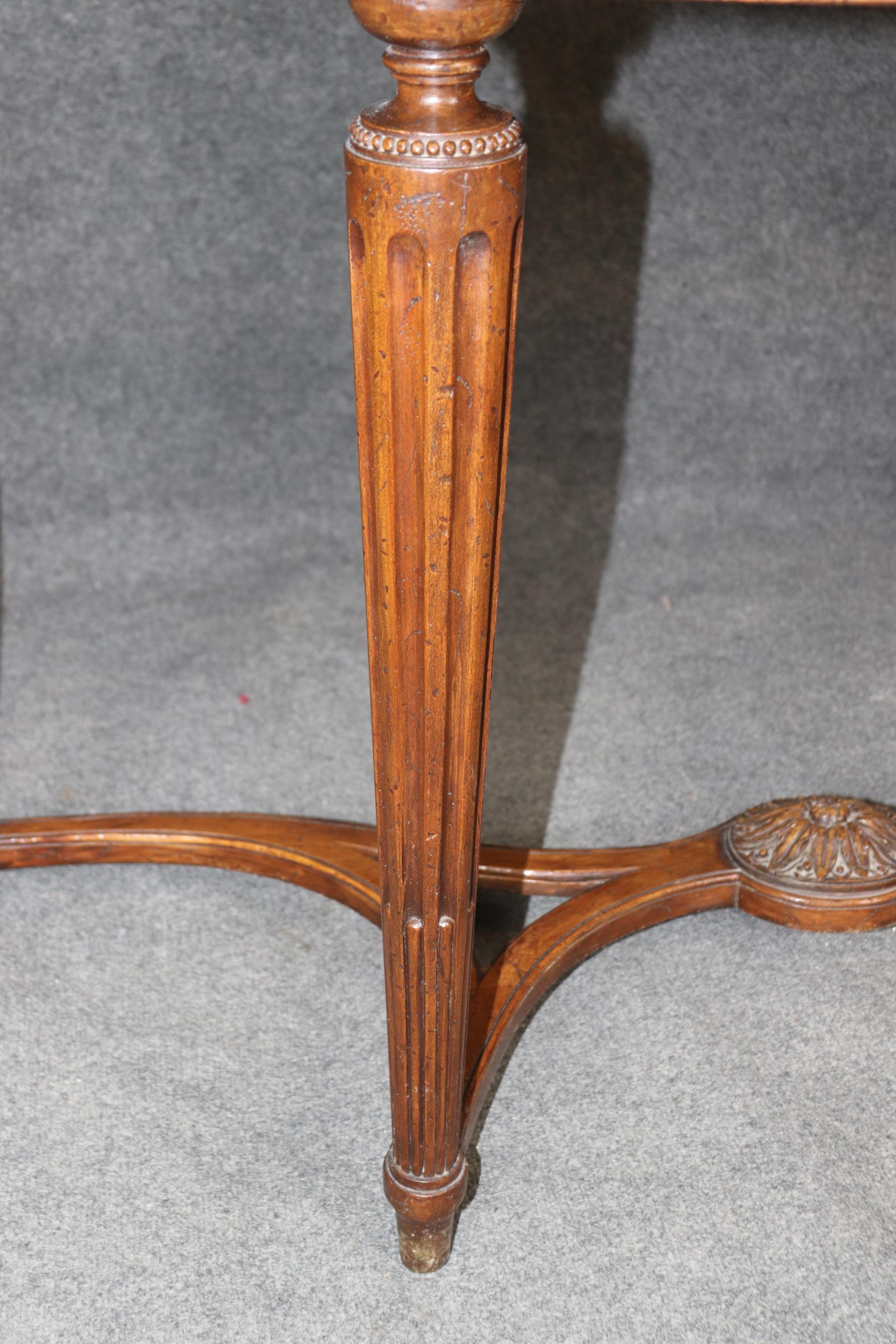 Finely Carved Walnut Demilune French Louis XVI Breche D' Violette Console Table For Sale 4