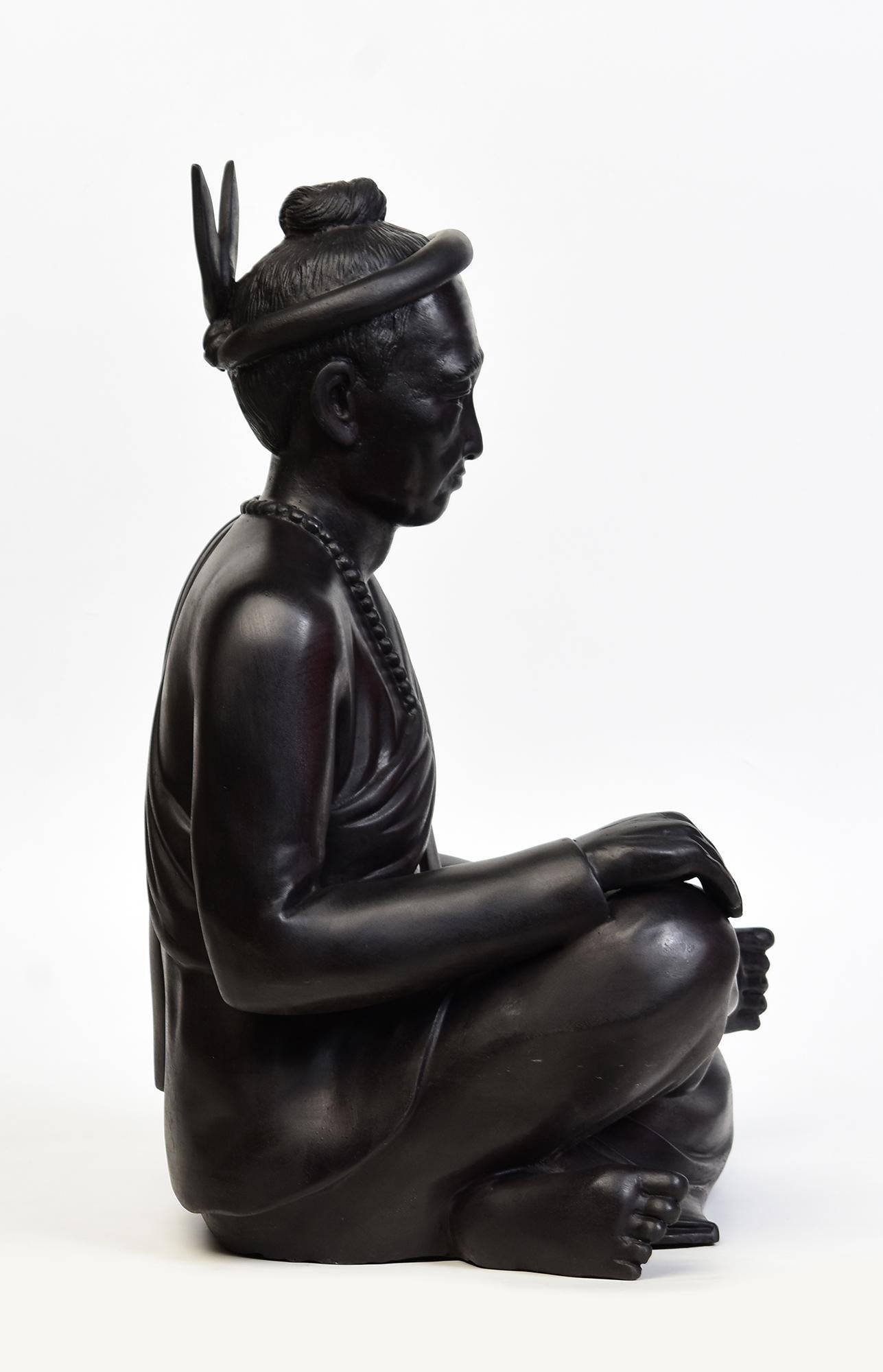 Fein gegossene asiatische Bronze-Heiliger-Mann-Skulptur im Angebot 4