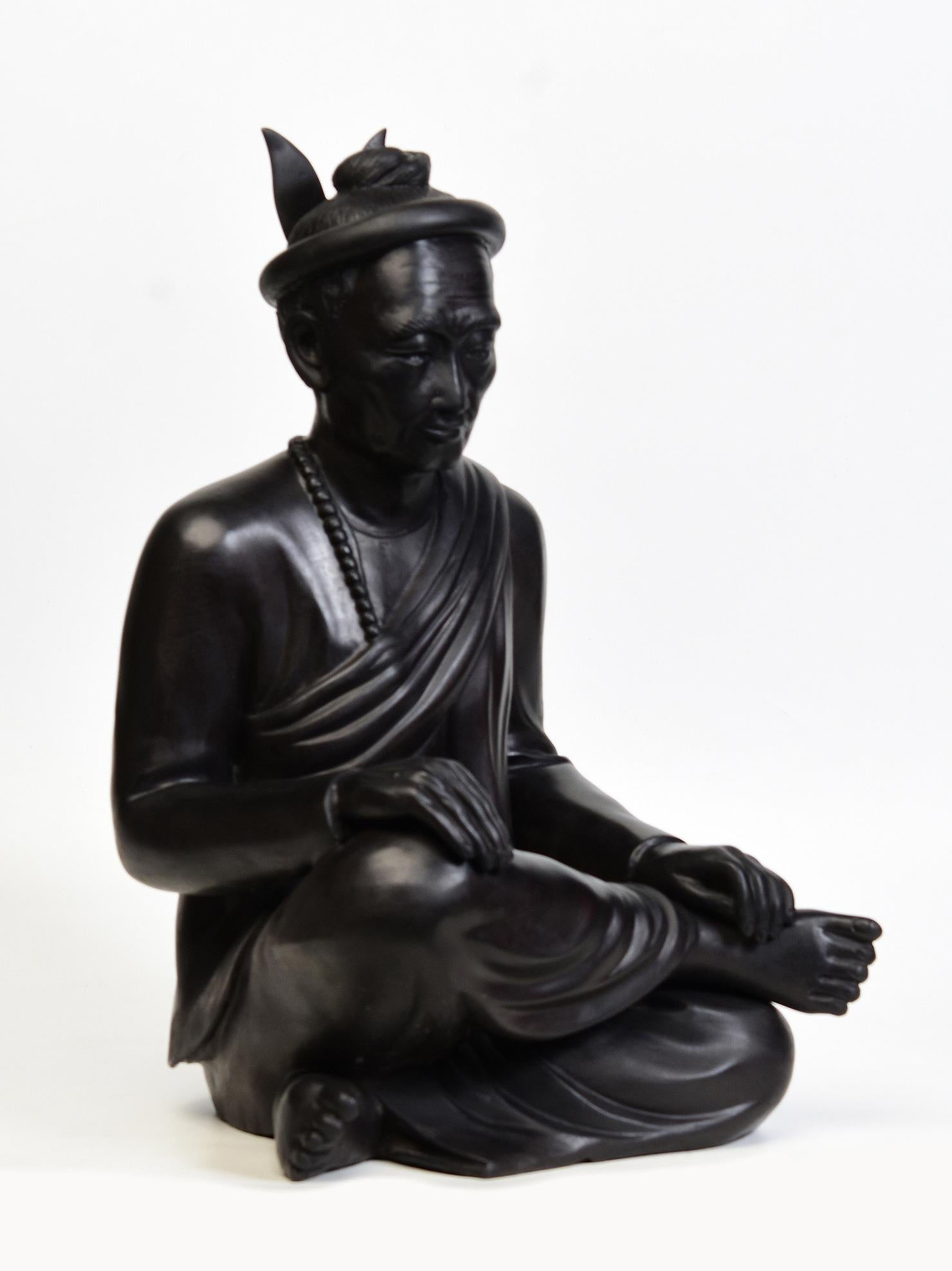 Fein gegossene asiatische Bronze-Heiliger-Mann-Skulptur im Angebot 5