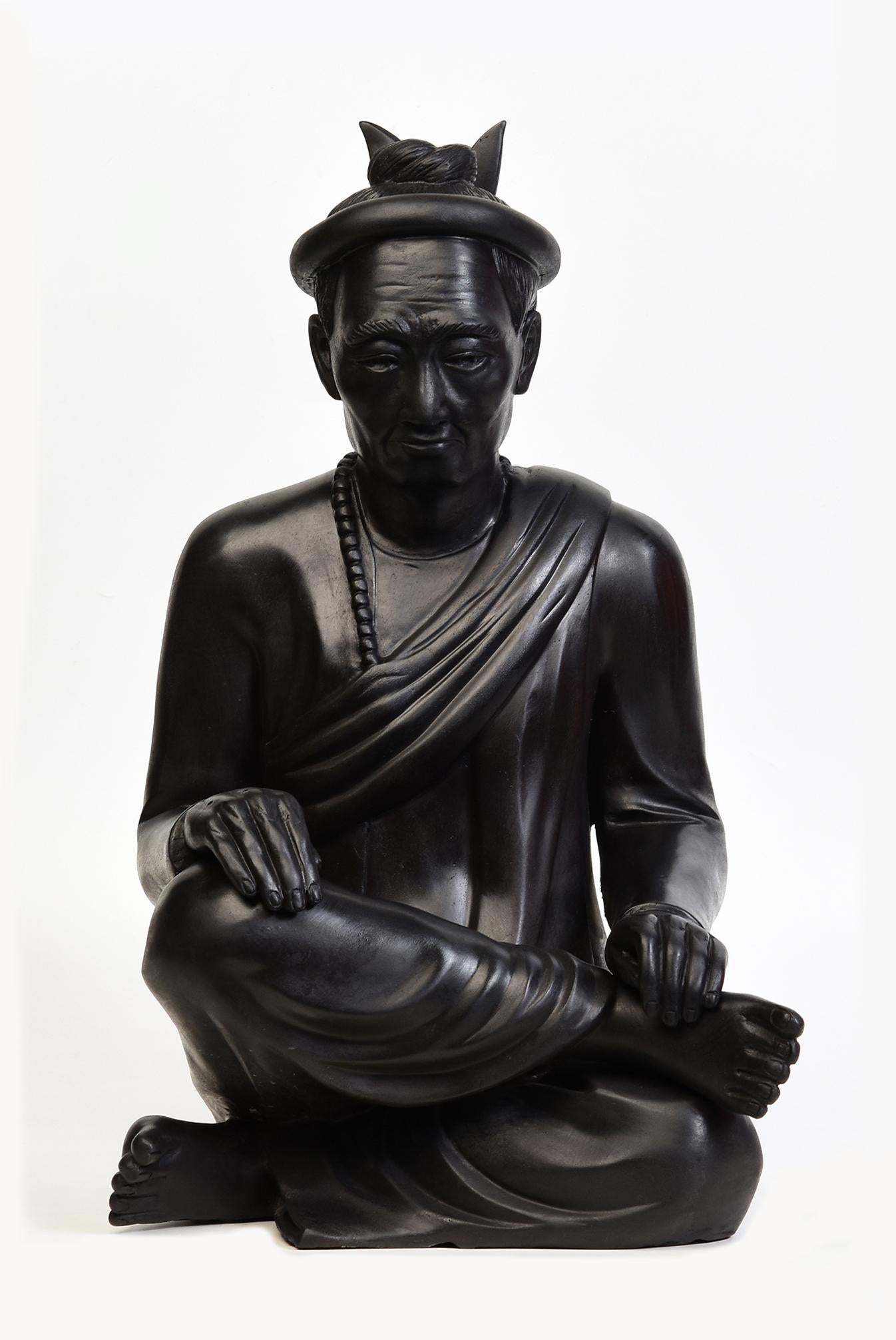 Fein gegossene asiatische Bronze-Heiliger-Mann-Skulptur im Angebot 6