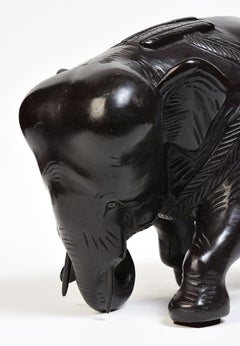 Finely Cast Asian Bronze Walking Elephant Animal Statue