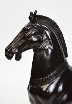 Finely Cast Asian Bronze Walking Horse Animal Statue