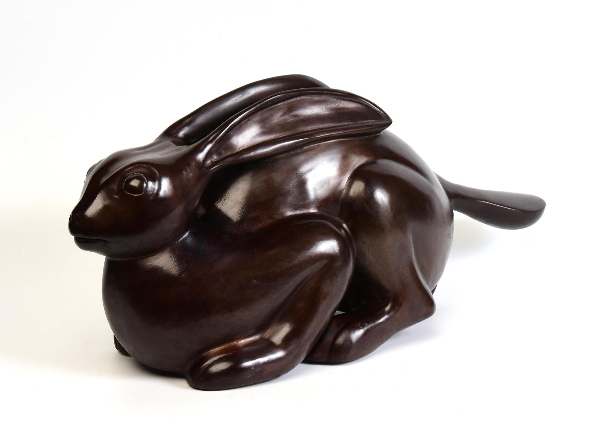 Statua animale di coniglio birmano in bronzo finemente fusa in vendita 6