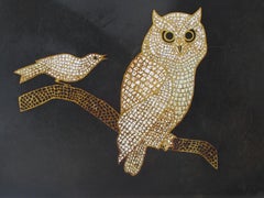 Finely Crafted and Hand-Inlaid American Midcentury Black Resin Tray by Couroc