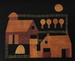 Finely Crafted and Hand-Inlaid American Midcentury Black Resin Tray by Couroc