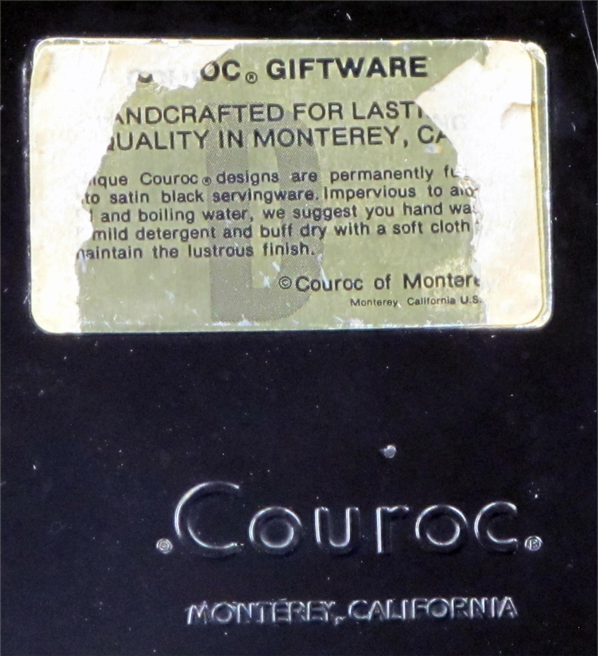 Finely Crafted and Hand-Inlaid American Midcentury Black Resin Tray by Couroc In Good Condition In San Francisco, CA