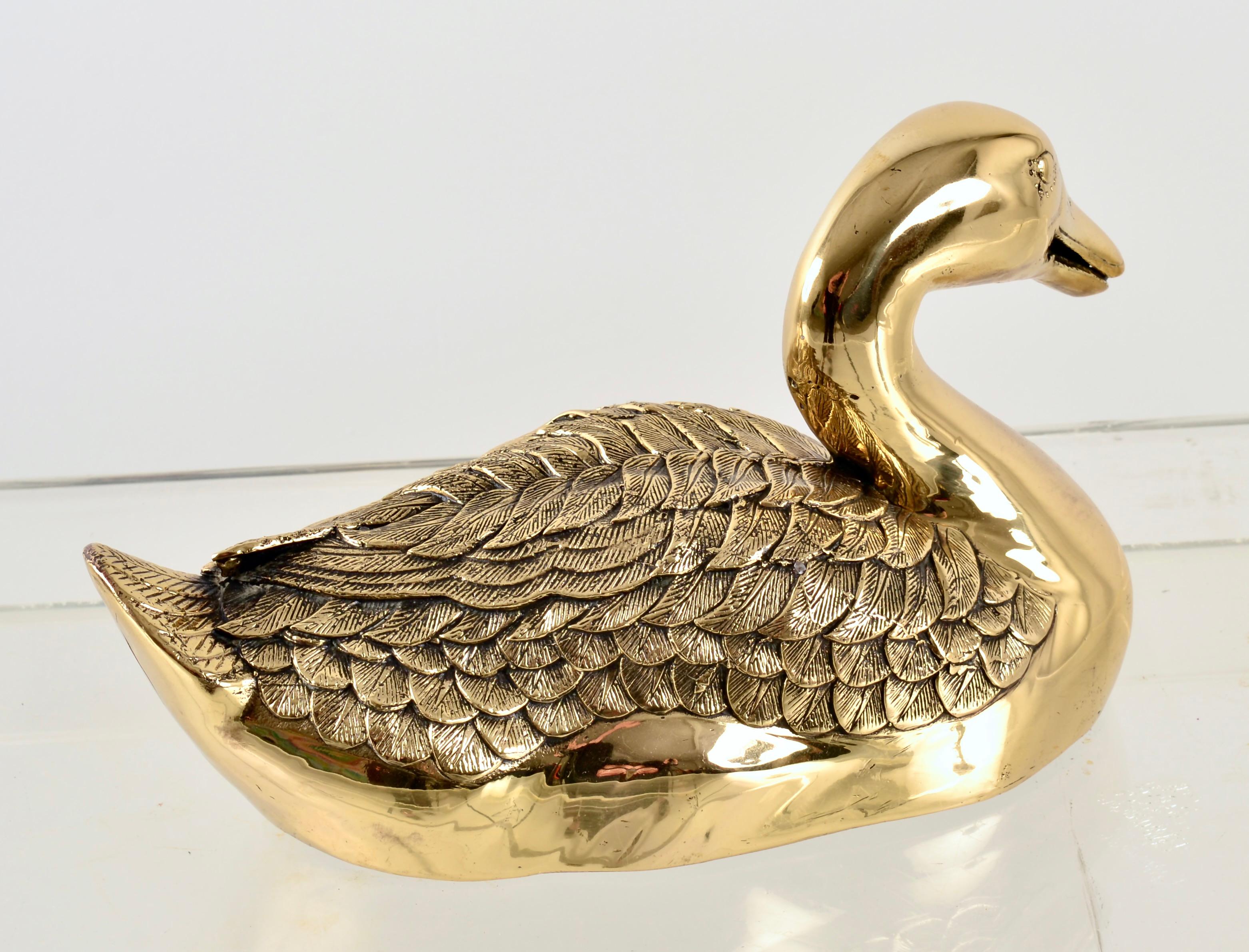 Other Finely Crafted Brass Duck For Sale