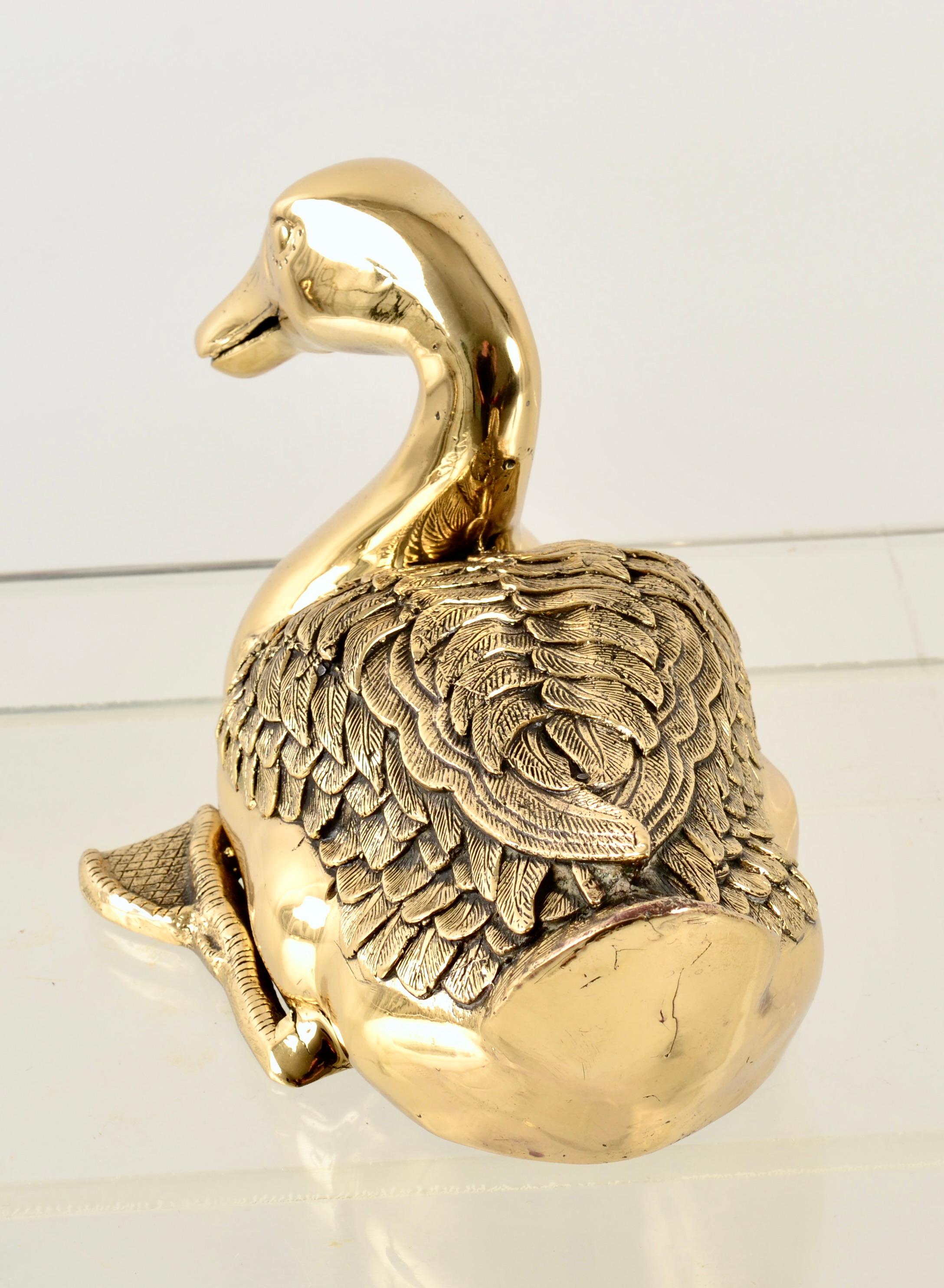 American Finely Crafted Brass Duck For Sale