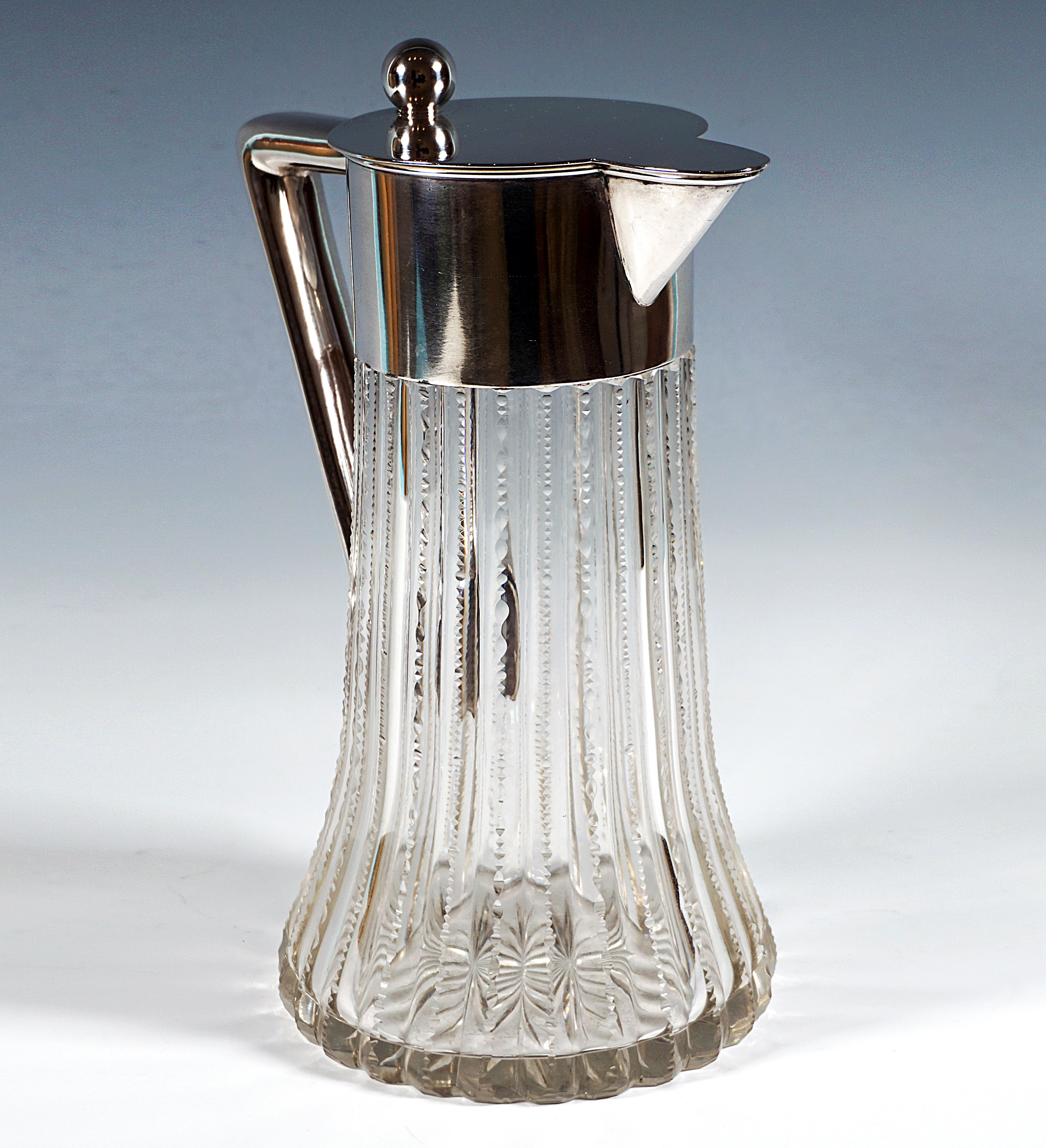 Rococo Revival Finely Cut Glass Decanter With Silver Mount, Wilkens & Sons Germany, 1909 For Sale