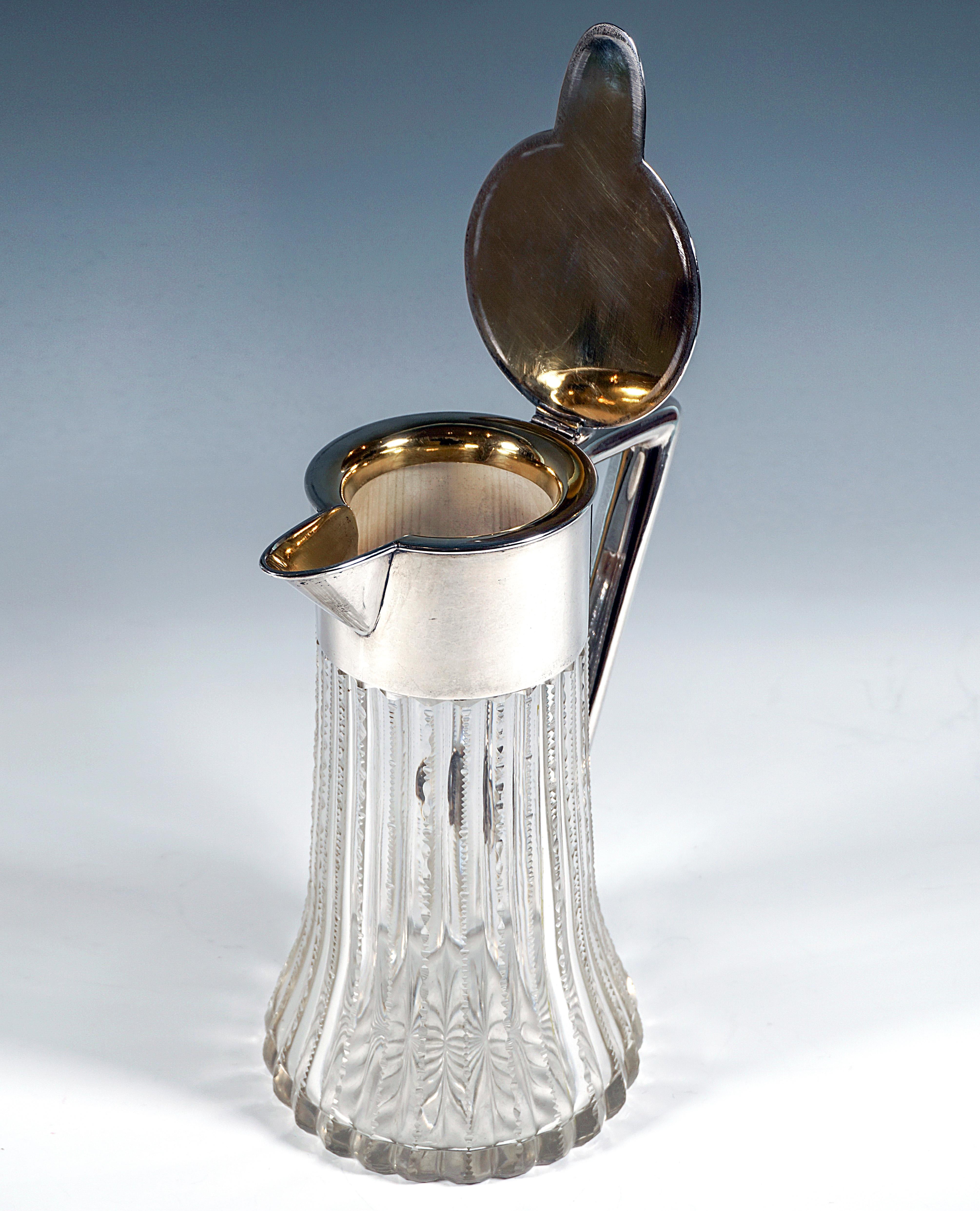 Finely Cut Glass Decanter With Silver Mount, Wilkens & Sons Germany, 1909 In Good Condition For Sale In Vienna, AT