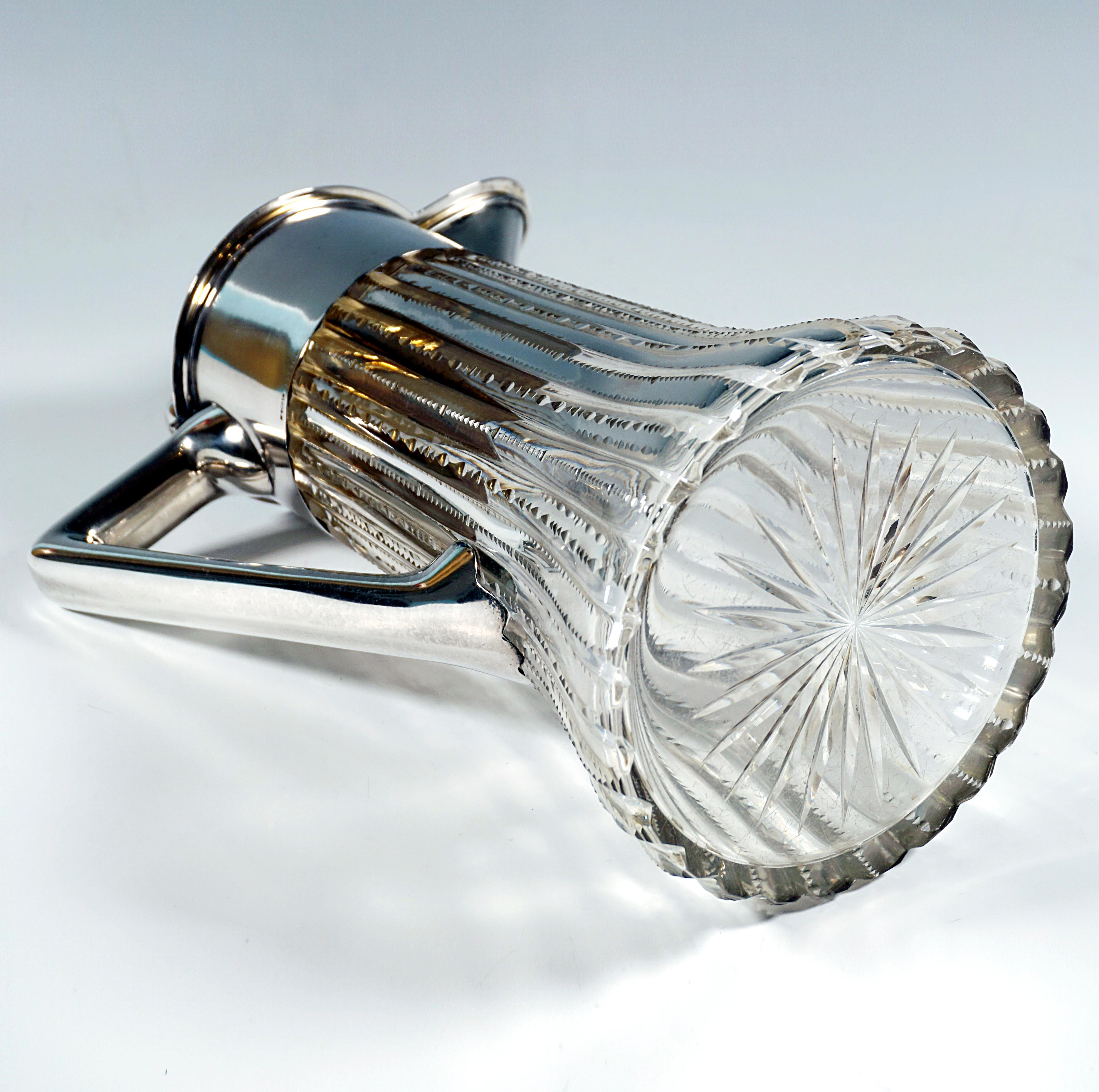 Finely Cut Glass Decanter With Silver Mount, Wilkens & Sons Germany, 1909 For Sale 2