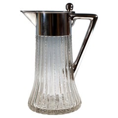 Carafe en verre finement taillé avec support en argent, Wilkens & Sons Allemagne, 1909