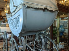 Finely Decorated White Baby Carriage, End of the 19th Century