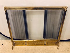 Finely Detailed Louis XVI Solid Brass Fire Screen