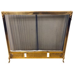 Finely Detailed Louis XVI Solid Brass Fire Screen