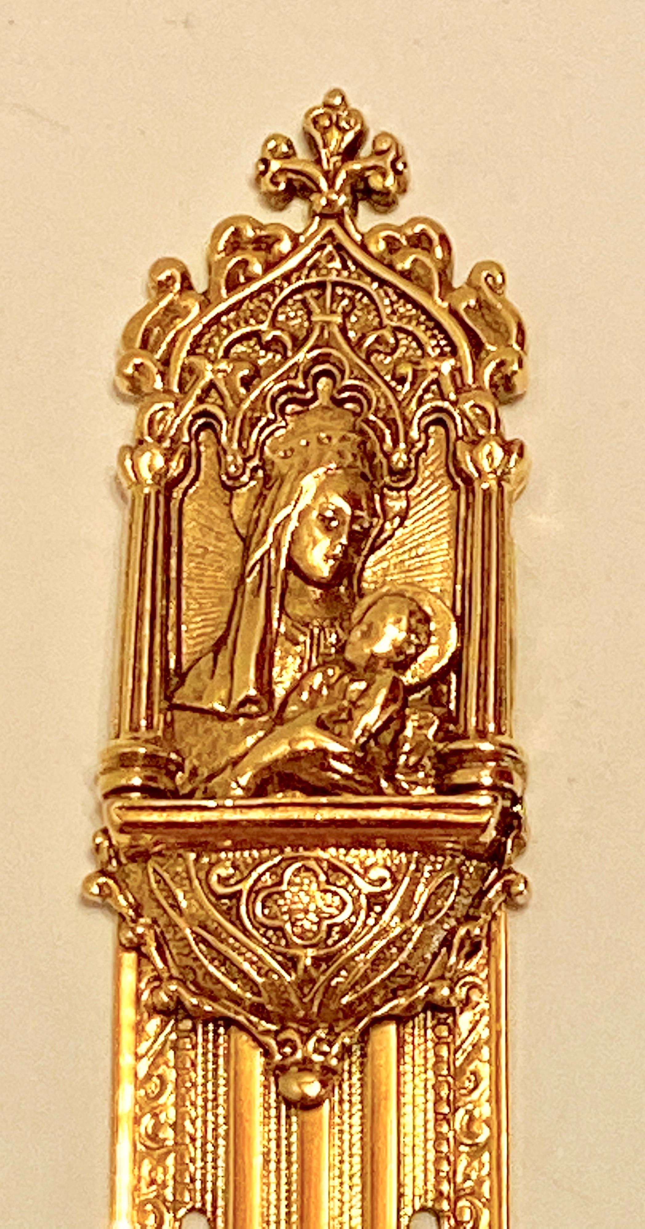 Women's or Men's Finely Detailed Polished Gilded Gold Vermeil Hardware Vatican Book Mark