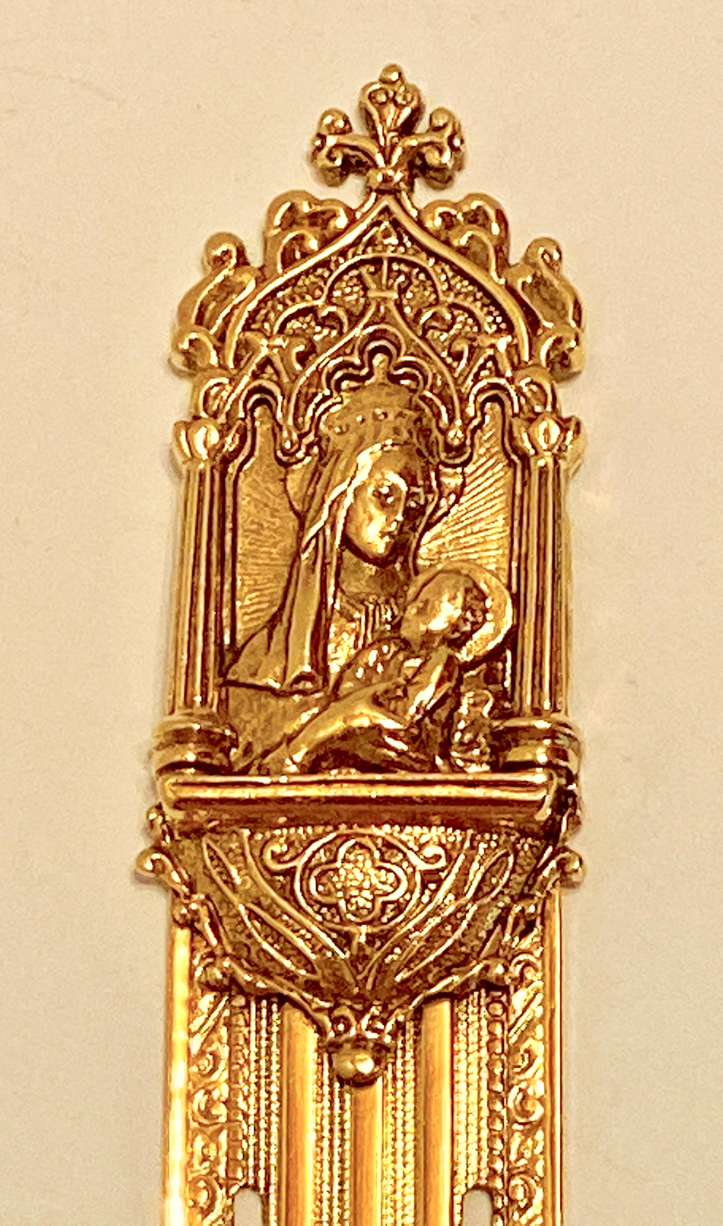 Finely Detailed Polished Gilded Gold Vermeil Hardware Vatican Book Mark 1