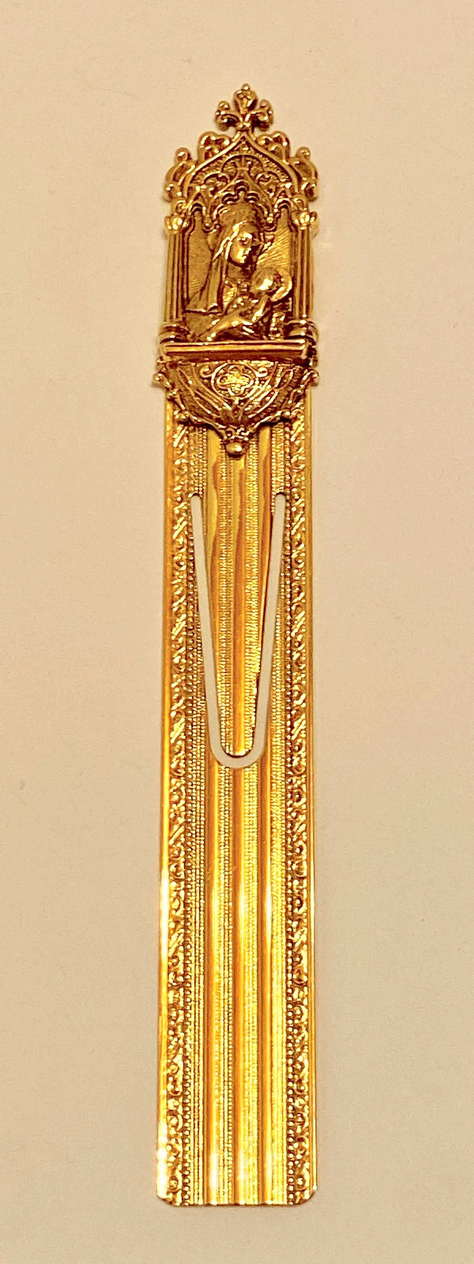 Finely Detailed Polished Gilded Gold Vermeil Hardware Vatican Book Mark 2