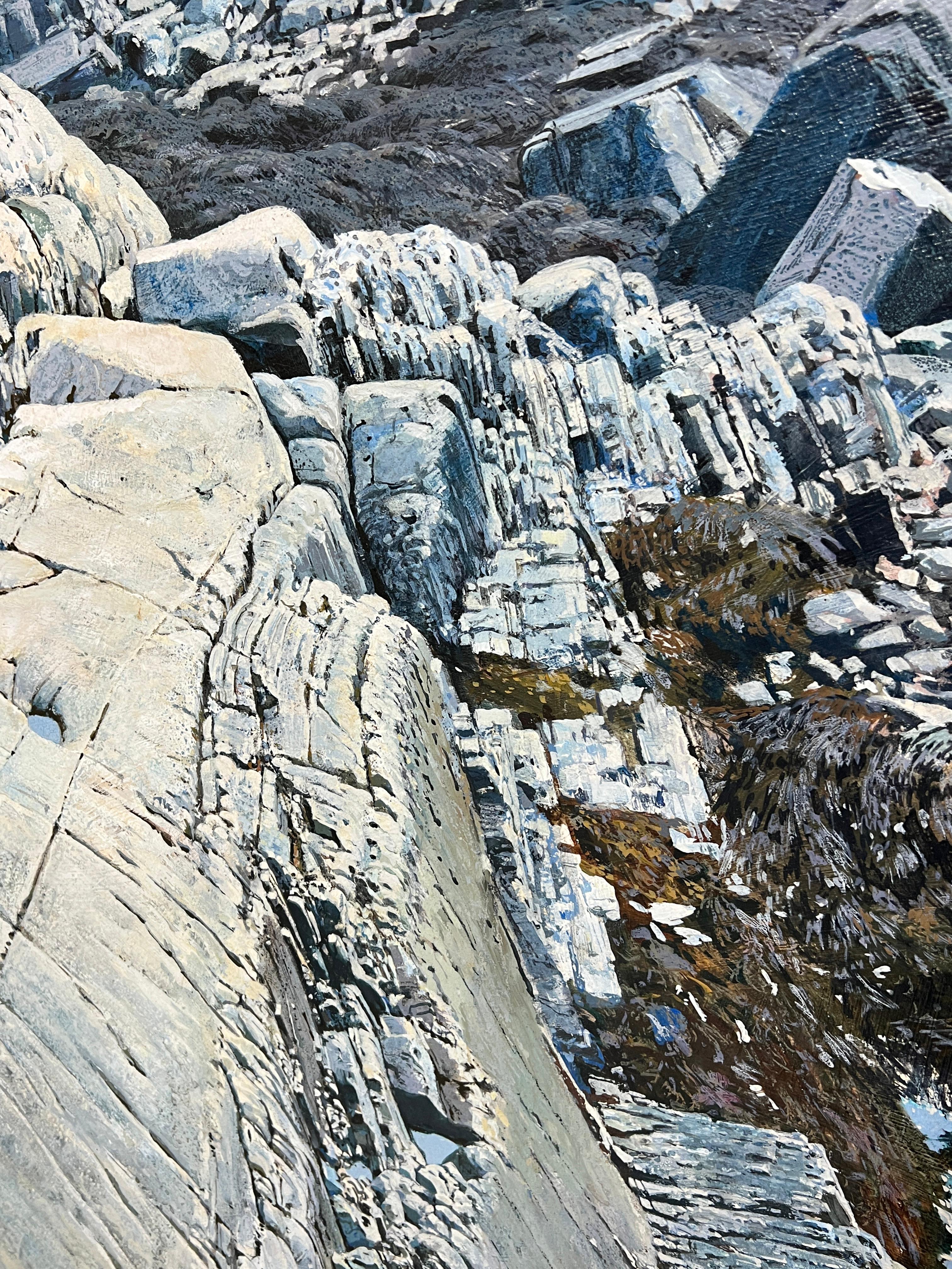 Fein detaillierte realistische Küstenlandschaft von Ted Giavis, D. A. 1971 (Moderne der Mitte des Jahrhunderts) im Angebot