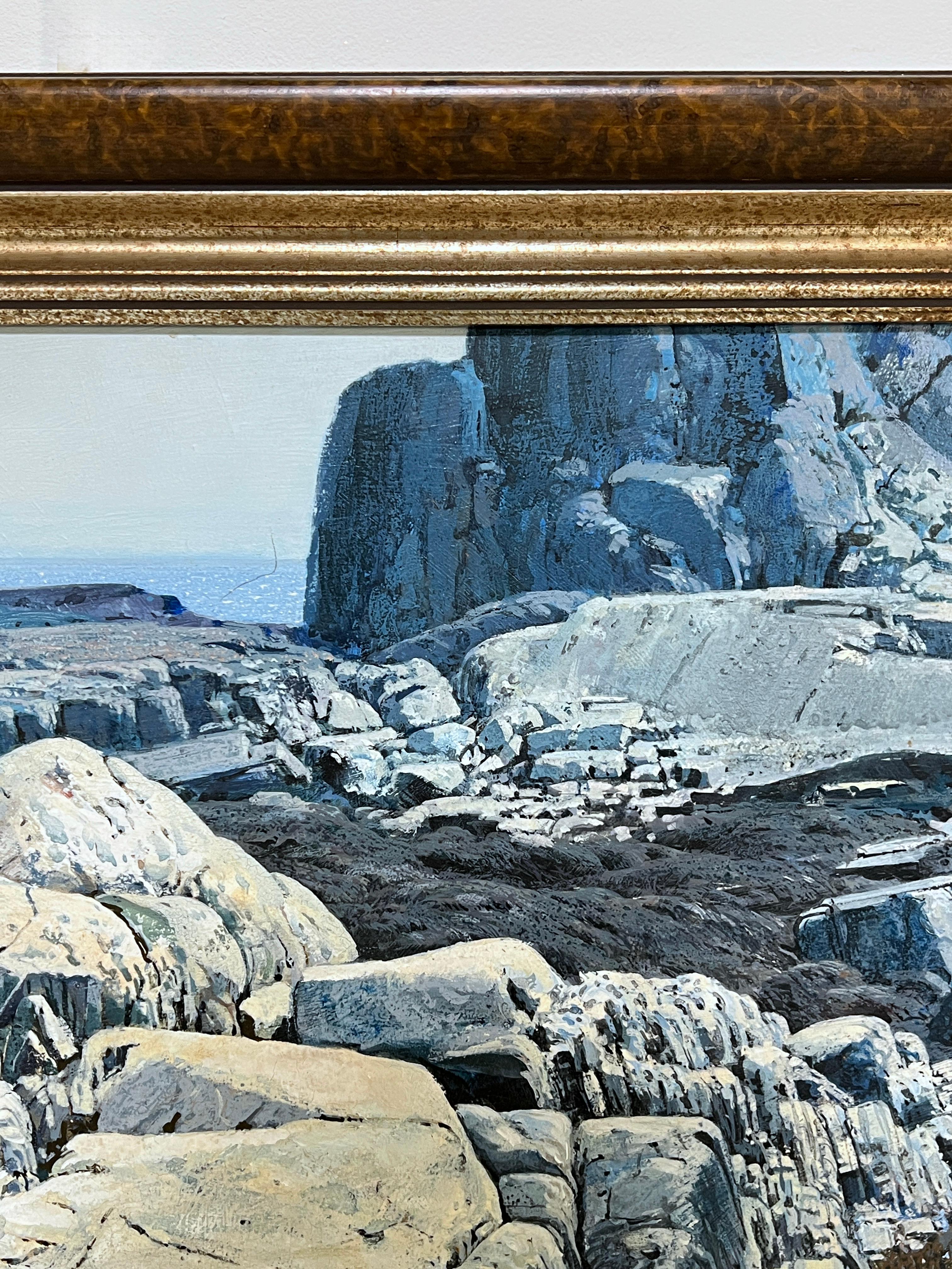 Fein detaillierte realistische Küstenlandschaft von Ted Giavis, D. A. 1971 (Ende des 20. Jahrhunderts) im Angebot