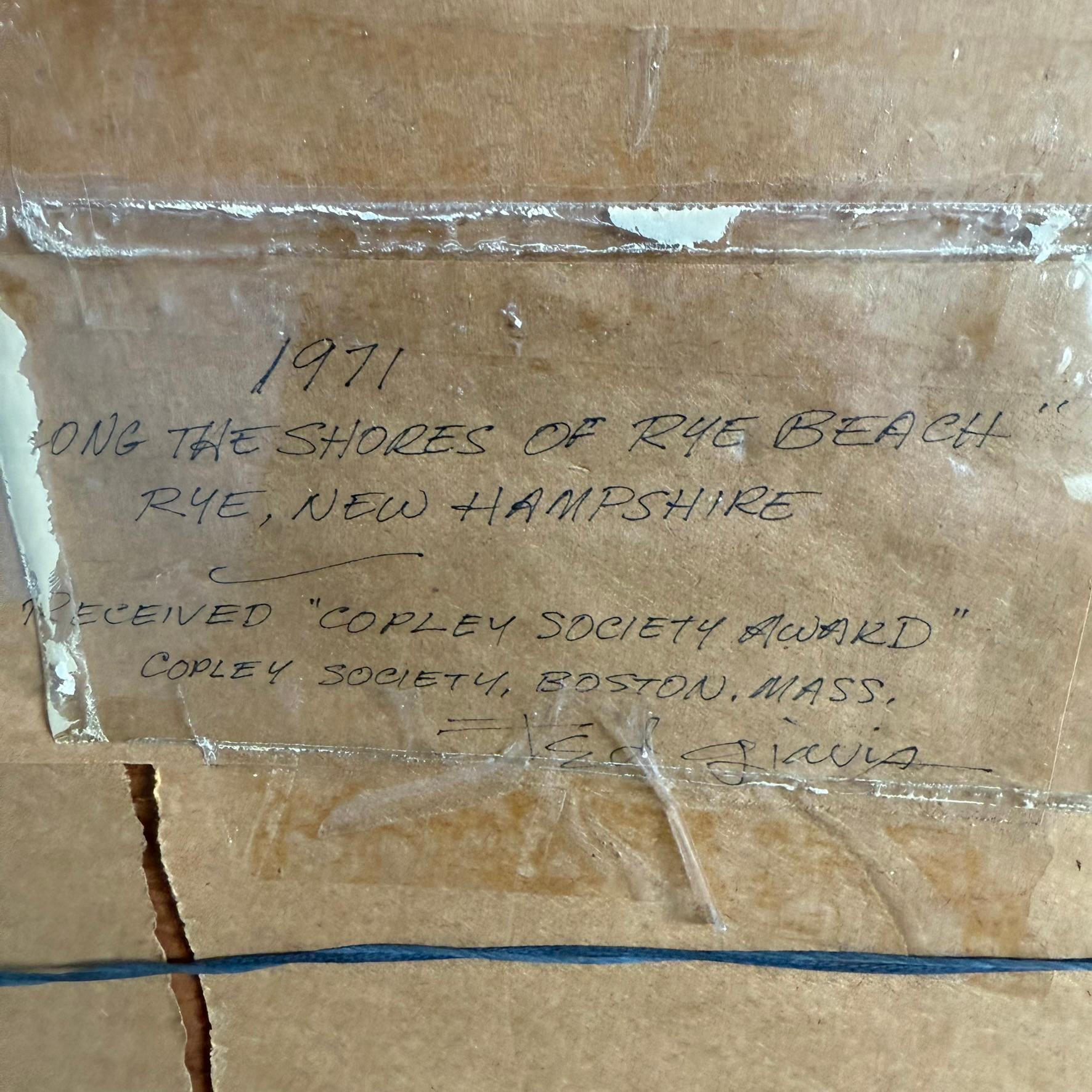 Fein detaillierte realistische Küstenlandschaft von Ted Giavis, D. A. 1971 im Angebot 1