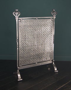 Finely Engraved 20th Century Cotswold School Wrought Fire Screen by C Downer