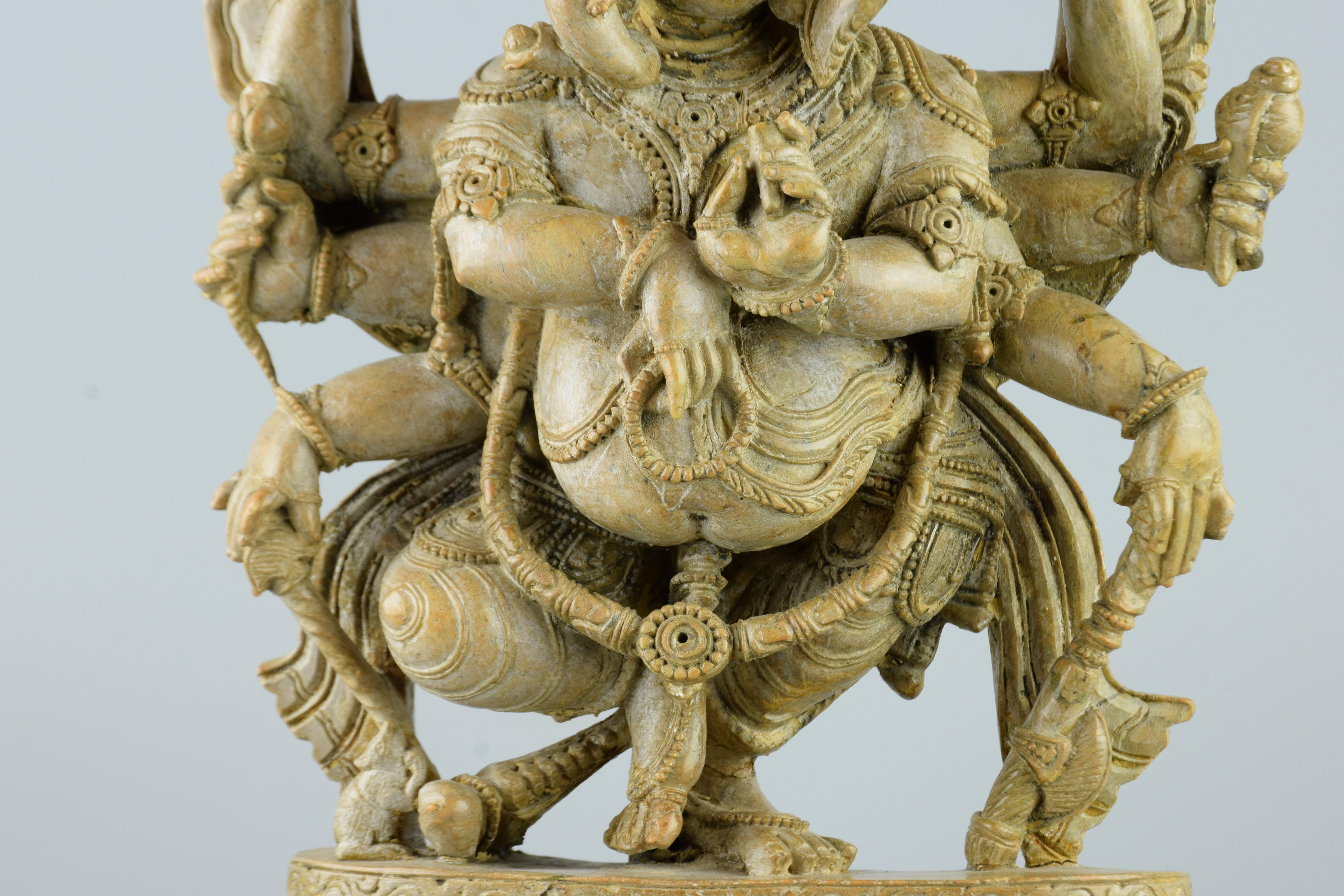 Indian Finely Executed Ganesh Soapstone Sculpture, 19th Century For Sale