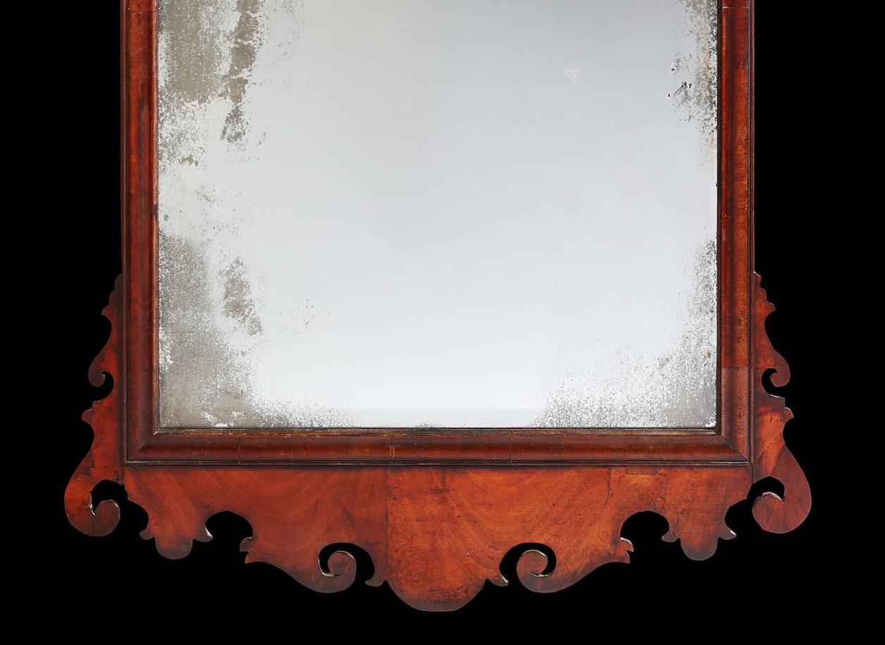 18th Century Finely Figured Georgian Mahogany Mirror