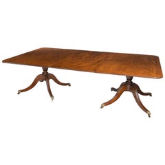Finely Figured Regency Period Two Pillar Dining Table