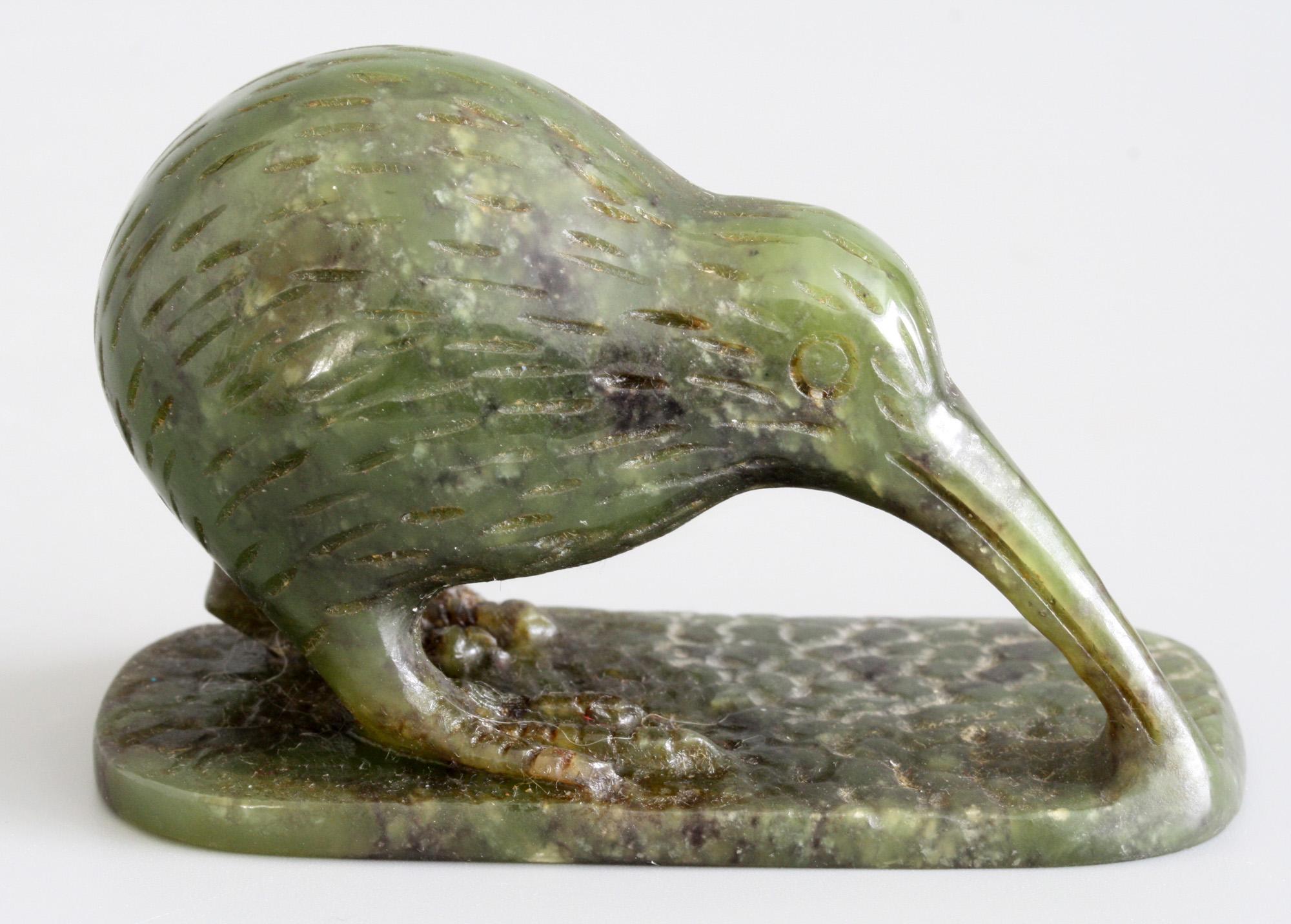 Other Finely Hand Carved Nephrite Jade Kiwi Bird Figure