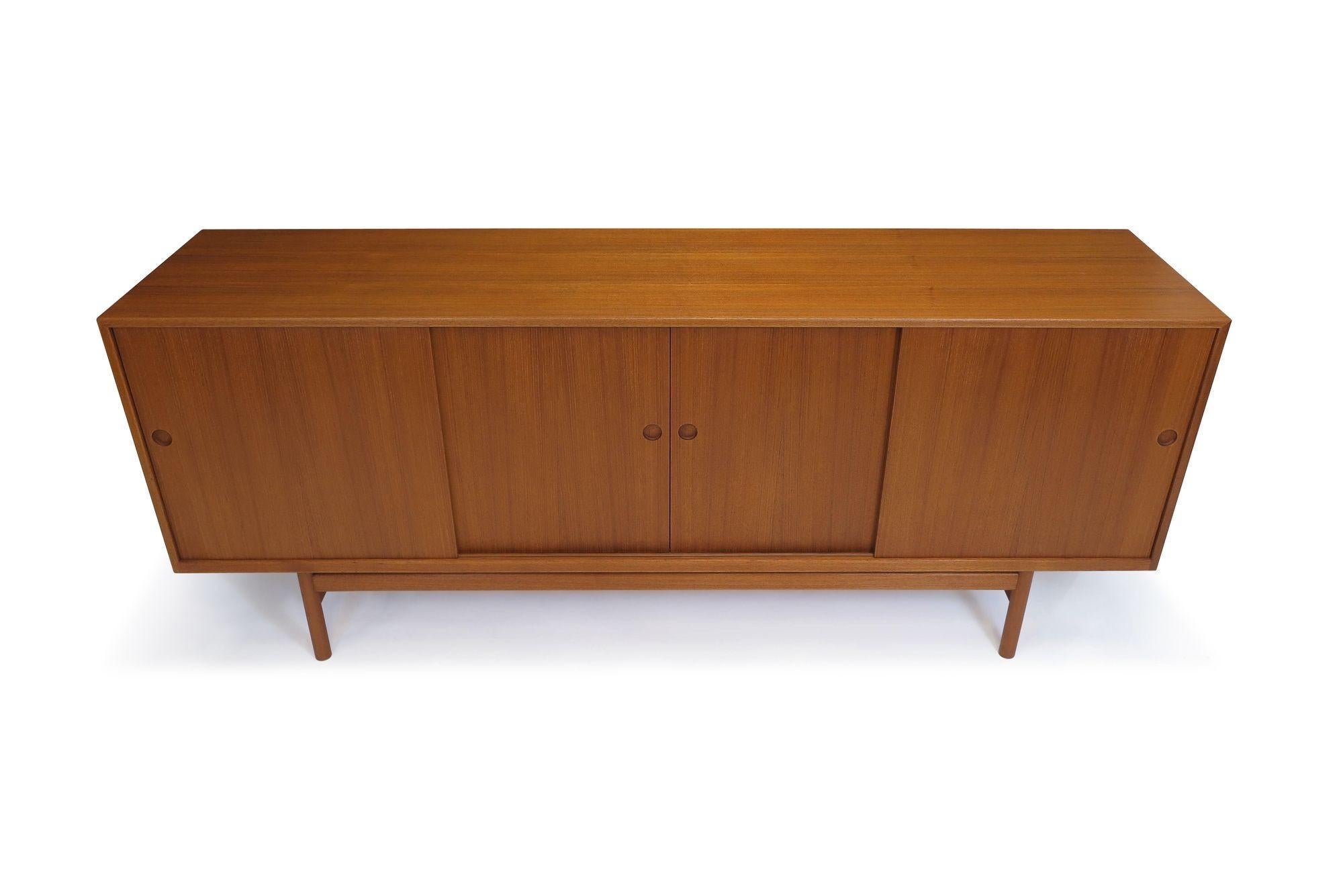 Oiled Finely Handcrafted Danish Teak Credenza For Sale