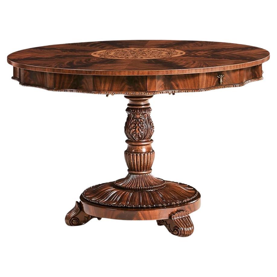 Finely Inlaid Mahogany Center Table