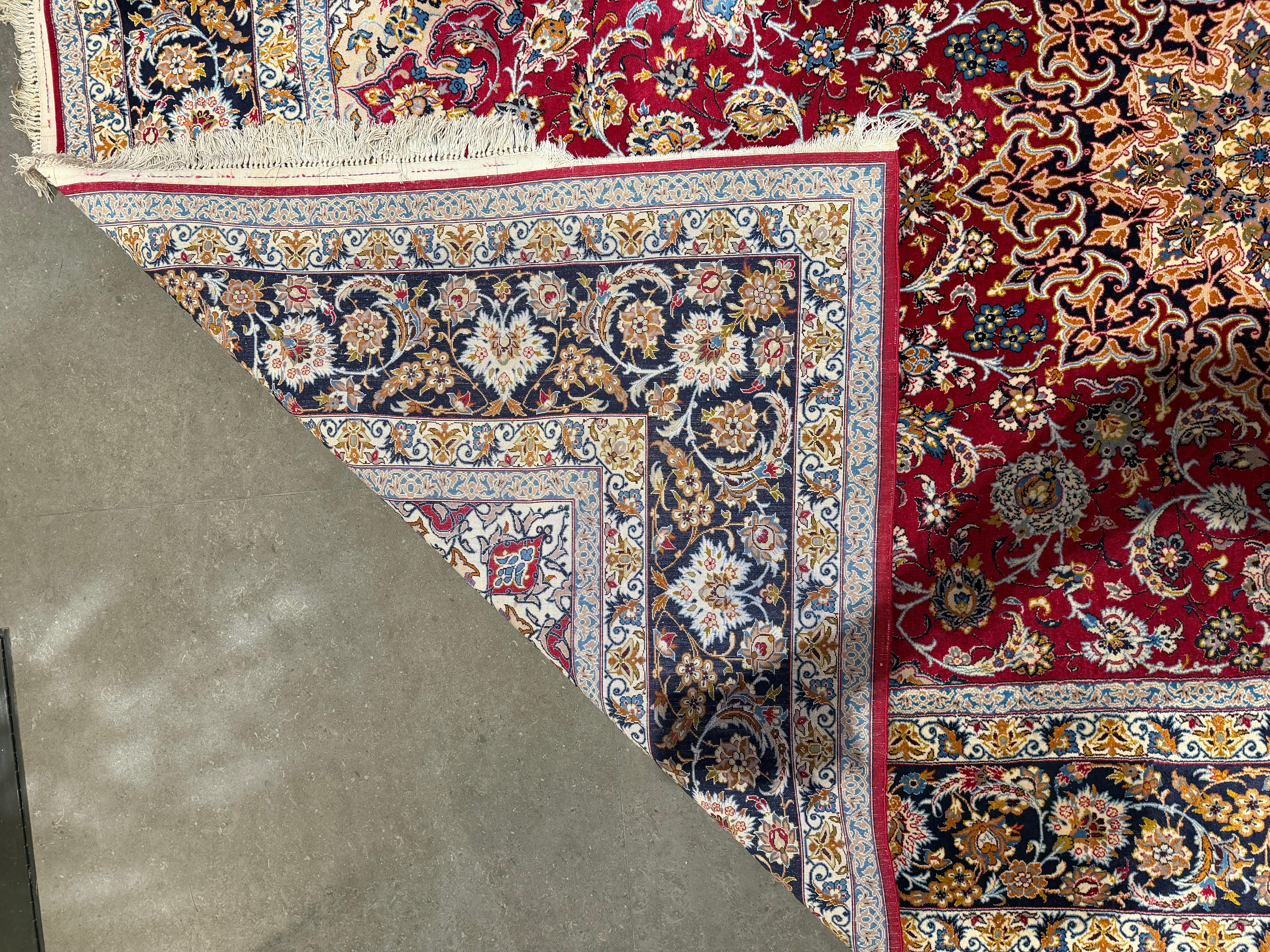 Finely Knotted Persian Isfahan Carpet with Rich Floral Medallion Design For Sale 3
