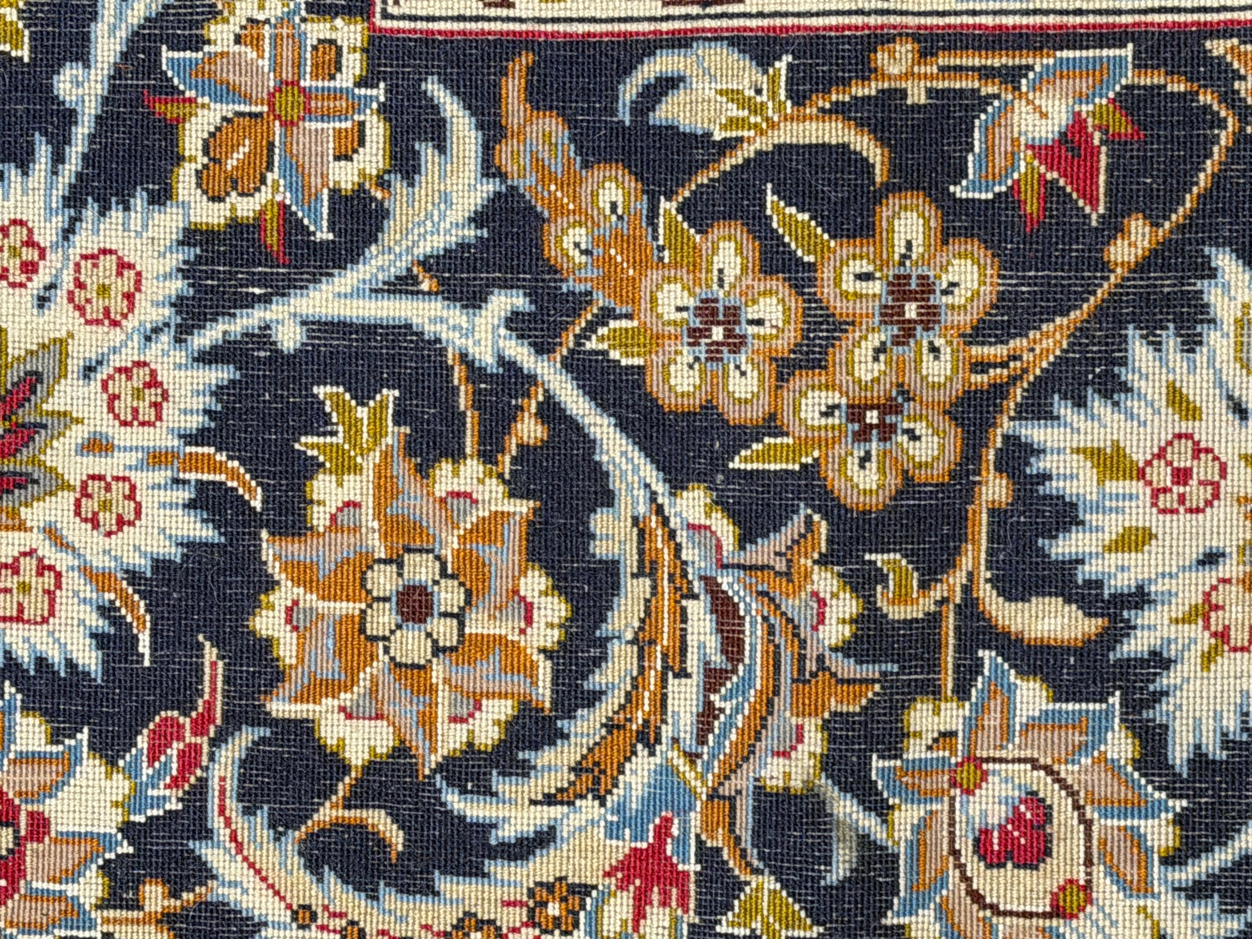 Finely Knotted Persian Isfahan Carpet with Rich Floral Medallion Design For Sale 5