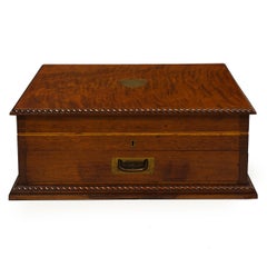 Finely Made English Dovetailed Walnut Cutlery Box by Walker & Hall