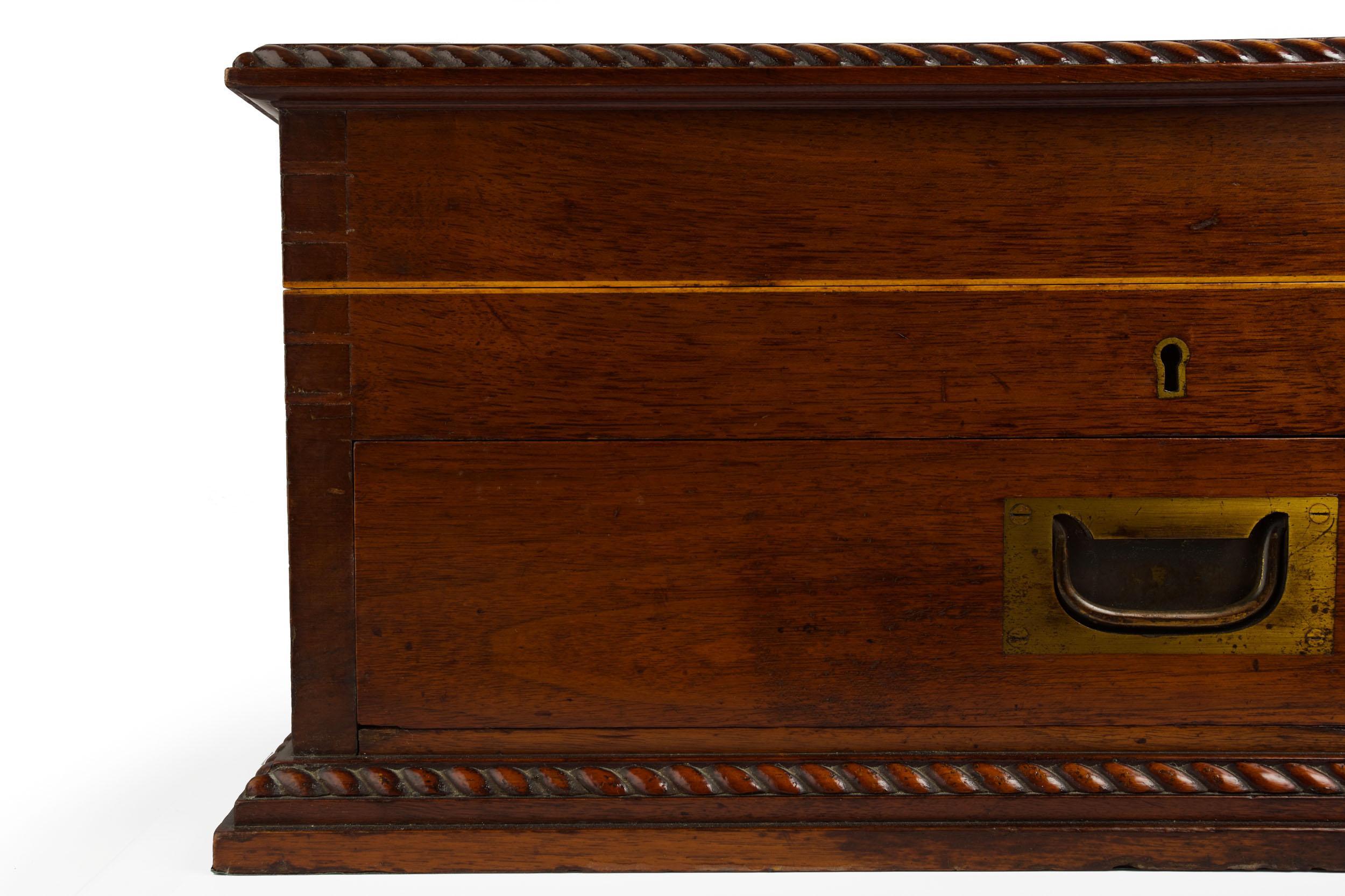 Finely Made English Dovetailed Walnut Cutlery Box by Walker & Hall 1