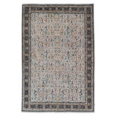 Finely Made Modern Large Bidjar Rug in Gray, Blue, Teal and Light Orange Colors