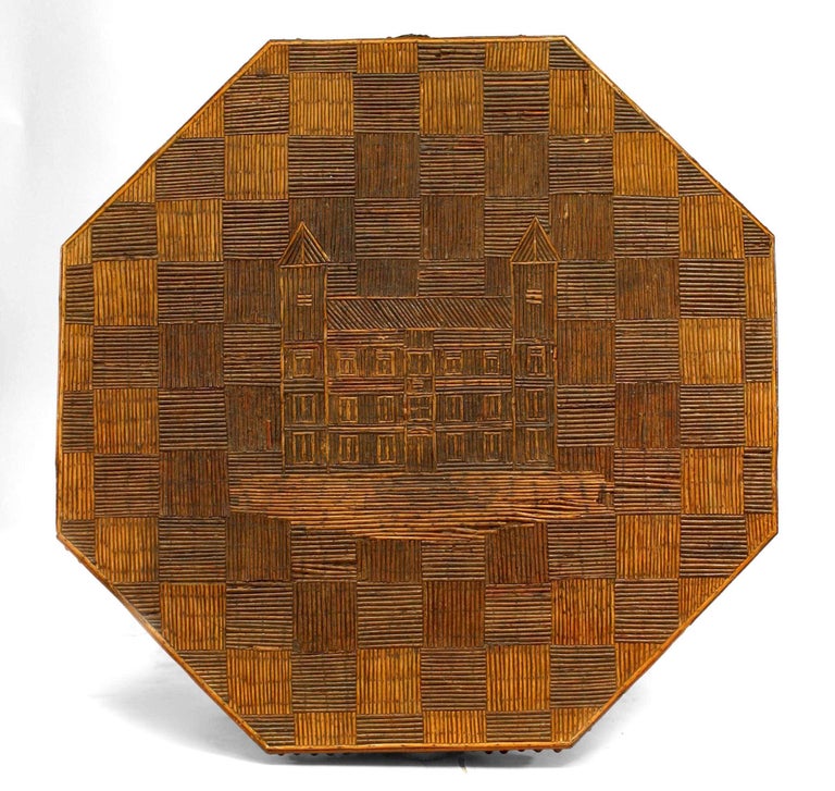 Finely Ornamented French 19th C Rustic Center Table