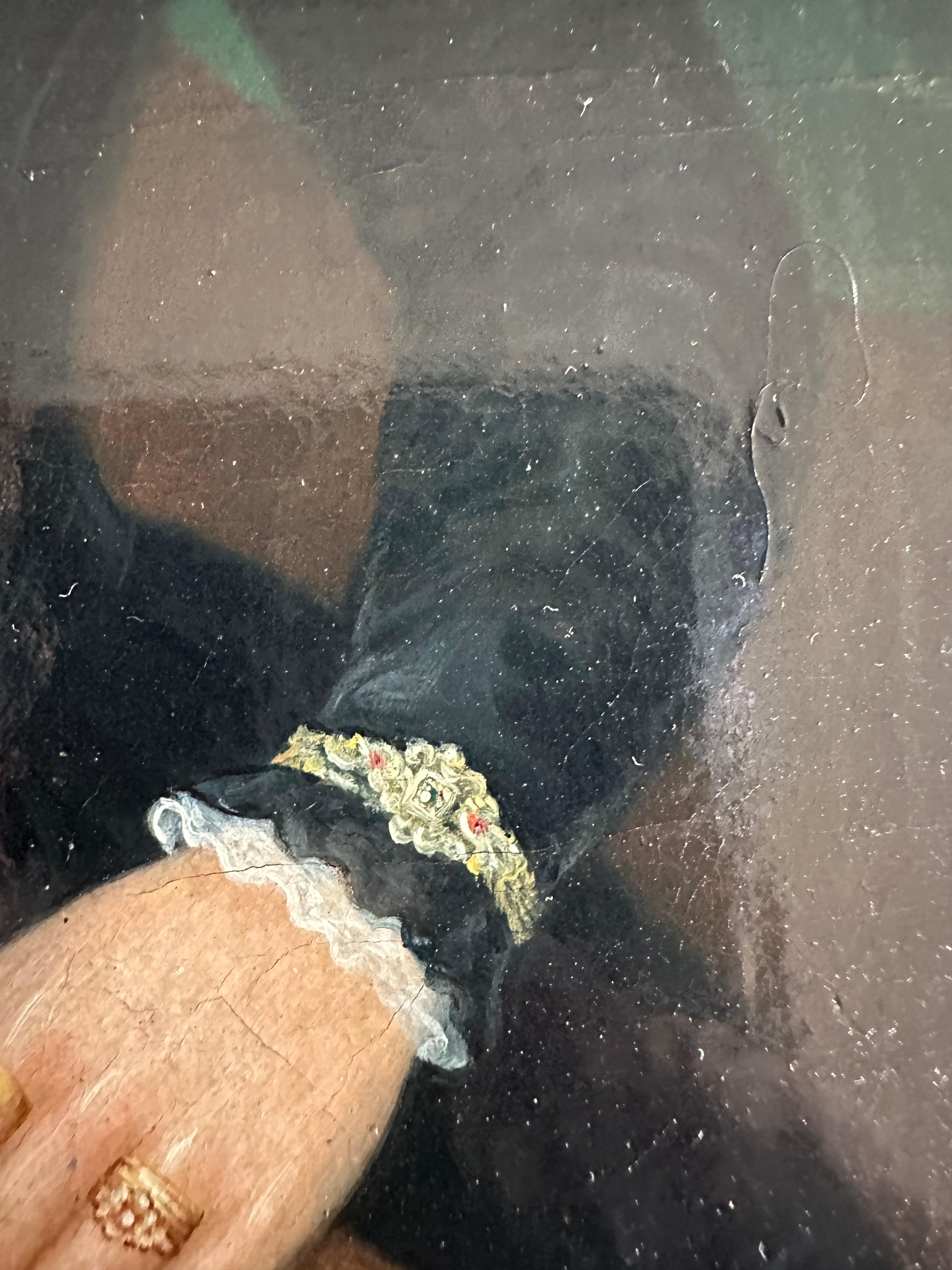 Portrait d'une dame en Biedermeier finement peint, Allemagne vers 1820 en vente 3