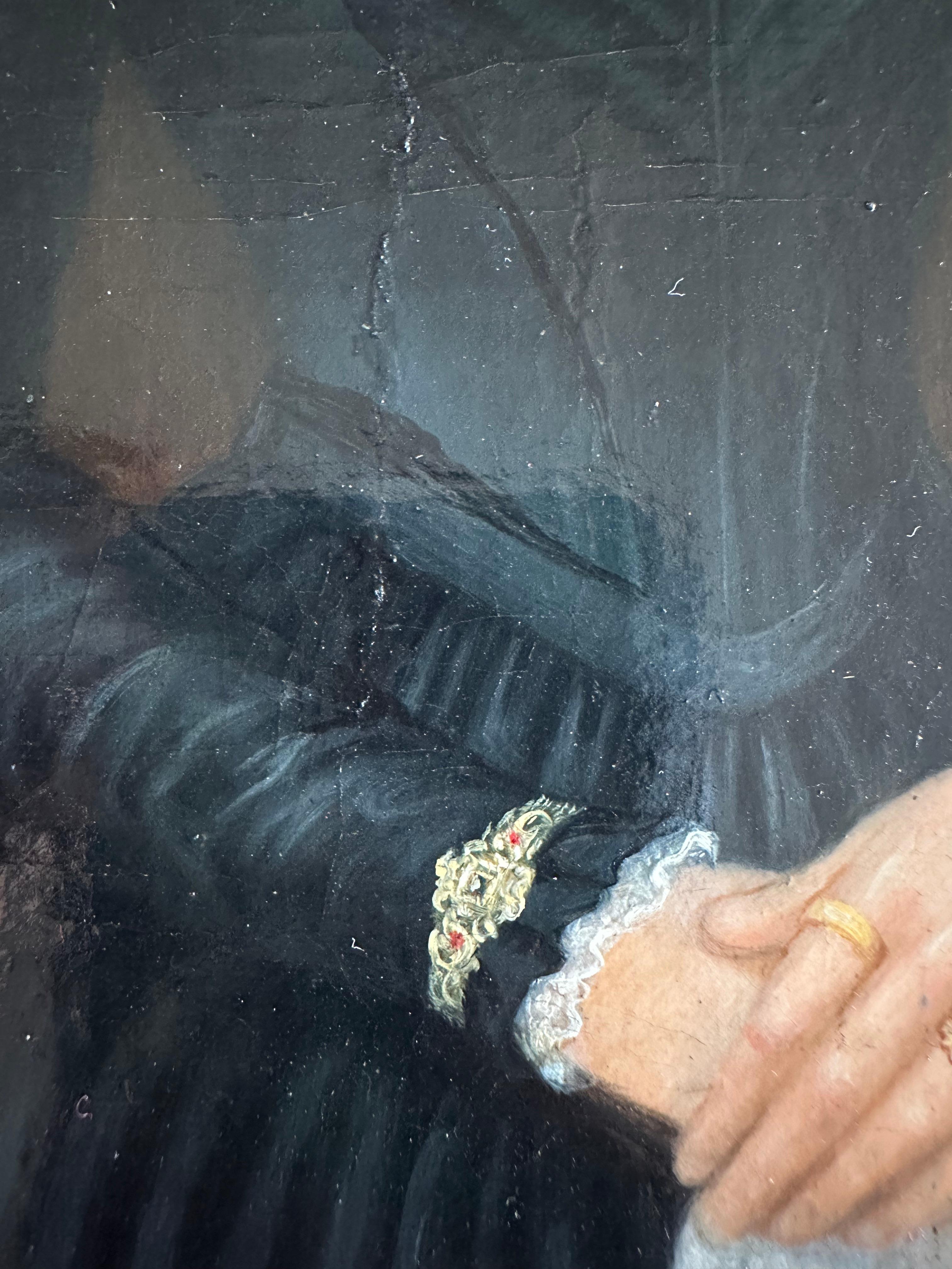 Portrait d'une dame en Biedermeier finement peint, Allemagne vers 1820 en vente 4