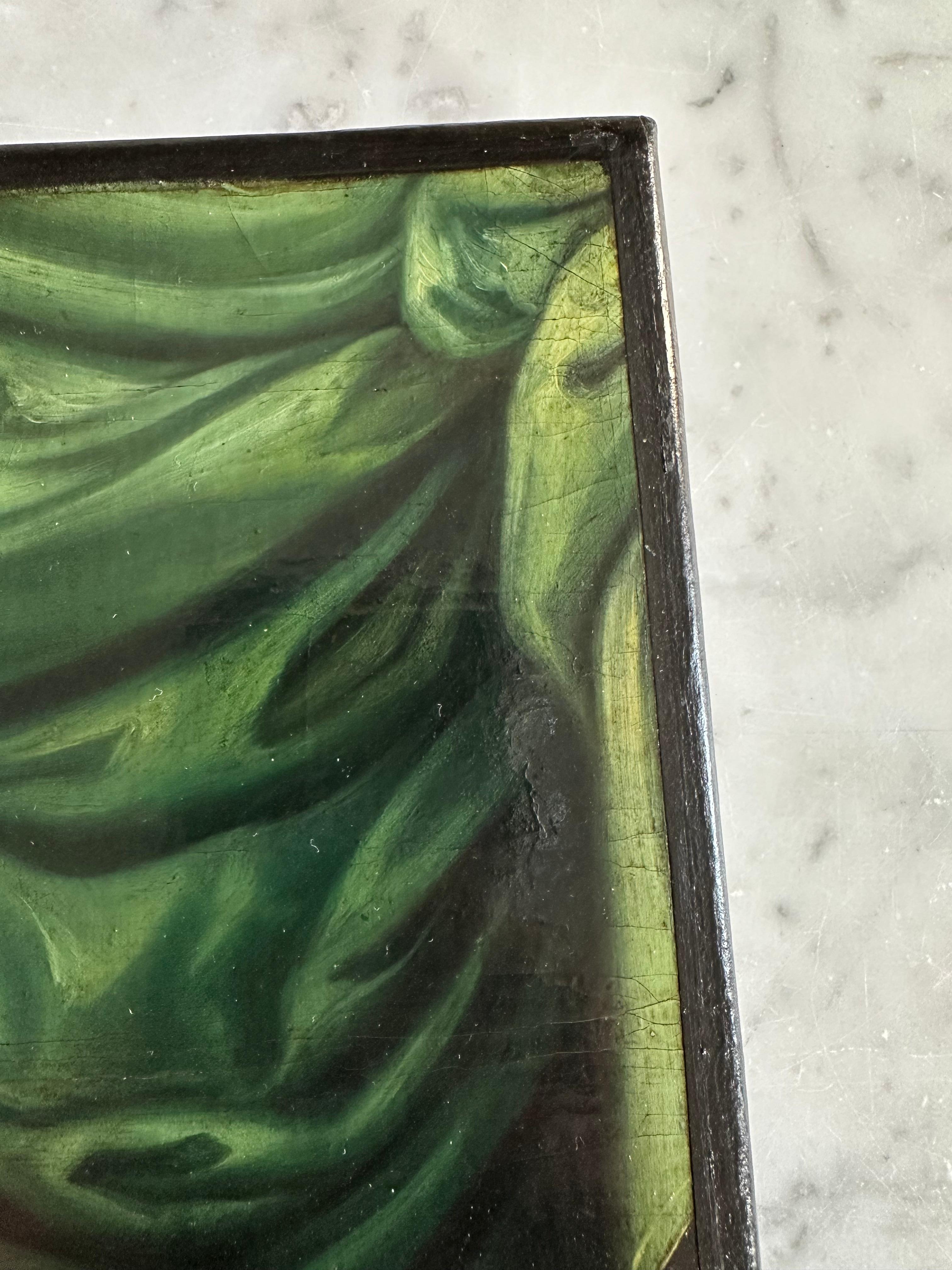 Peint à la main Portrait d'une dame en Biedermeier finement peint, Allemagne vers 1820 en vente