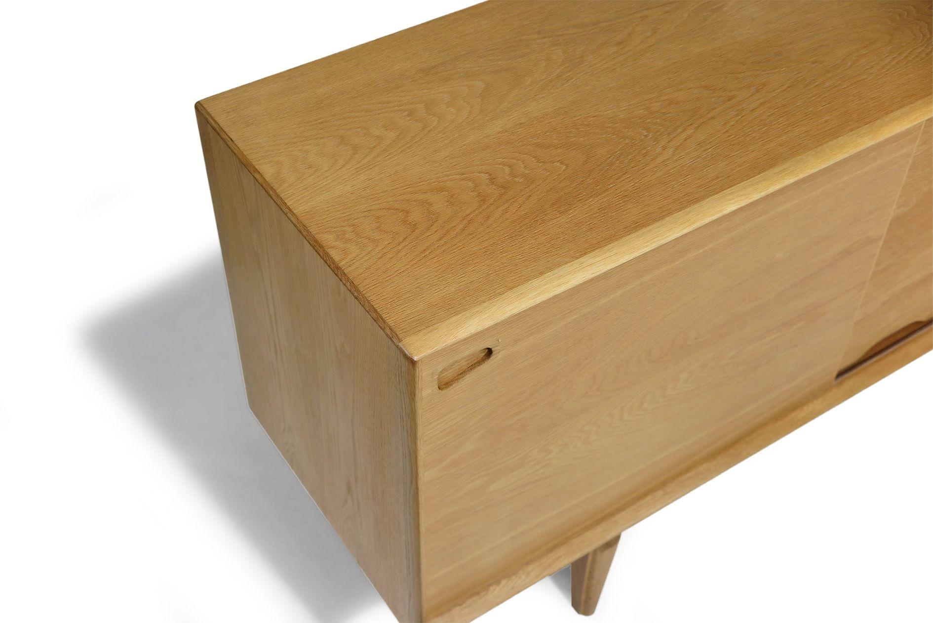 Finely Restored Danish White Oak Credenza Sideboard For Sale 8