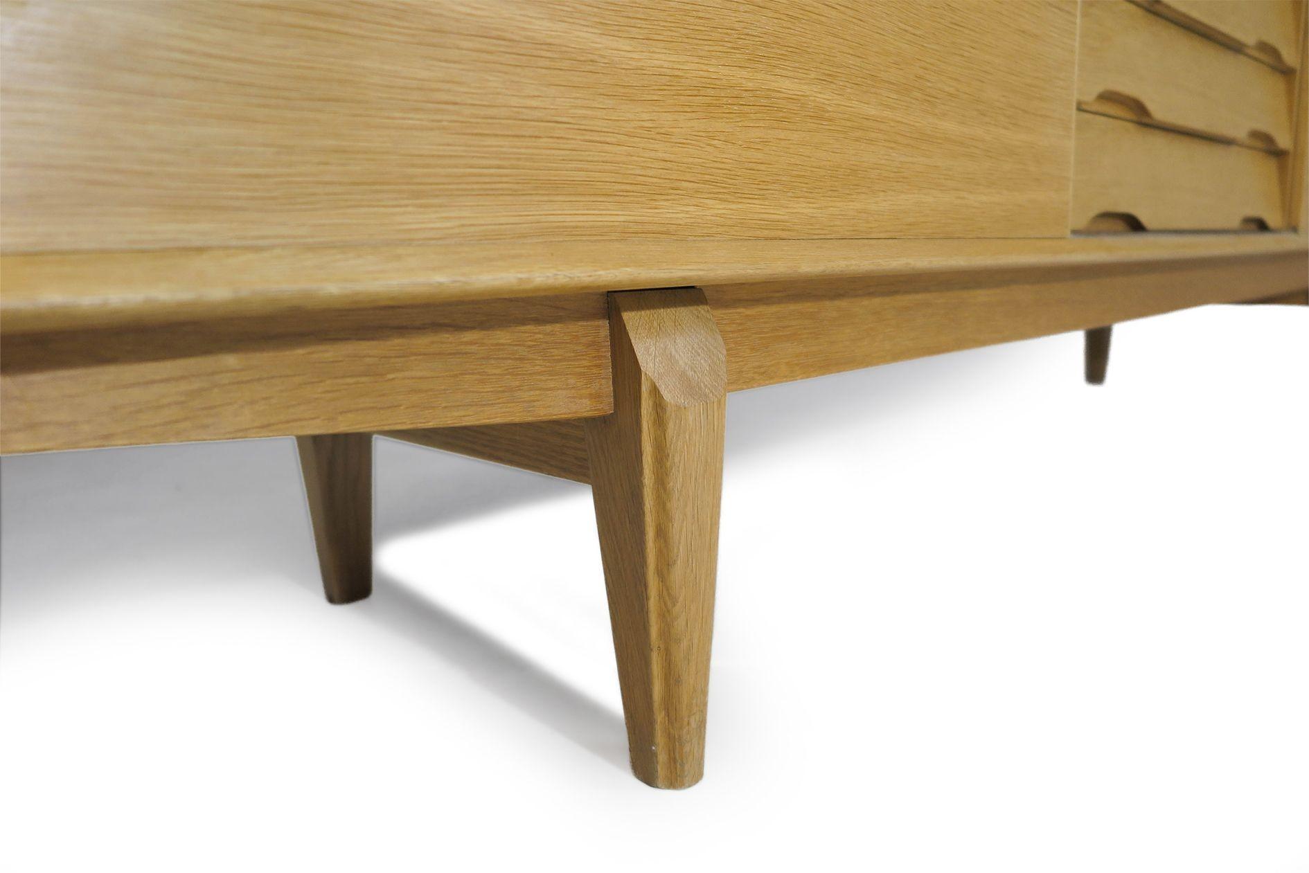 Finely Restored Danish White Oak Credenza Sideboard For Sale 9