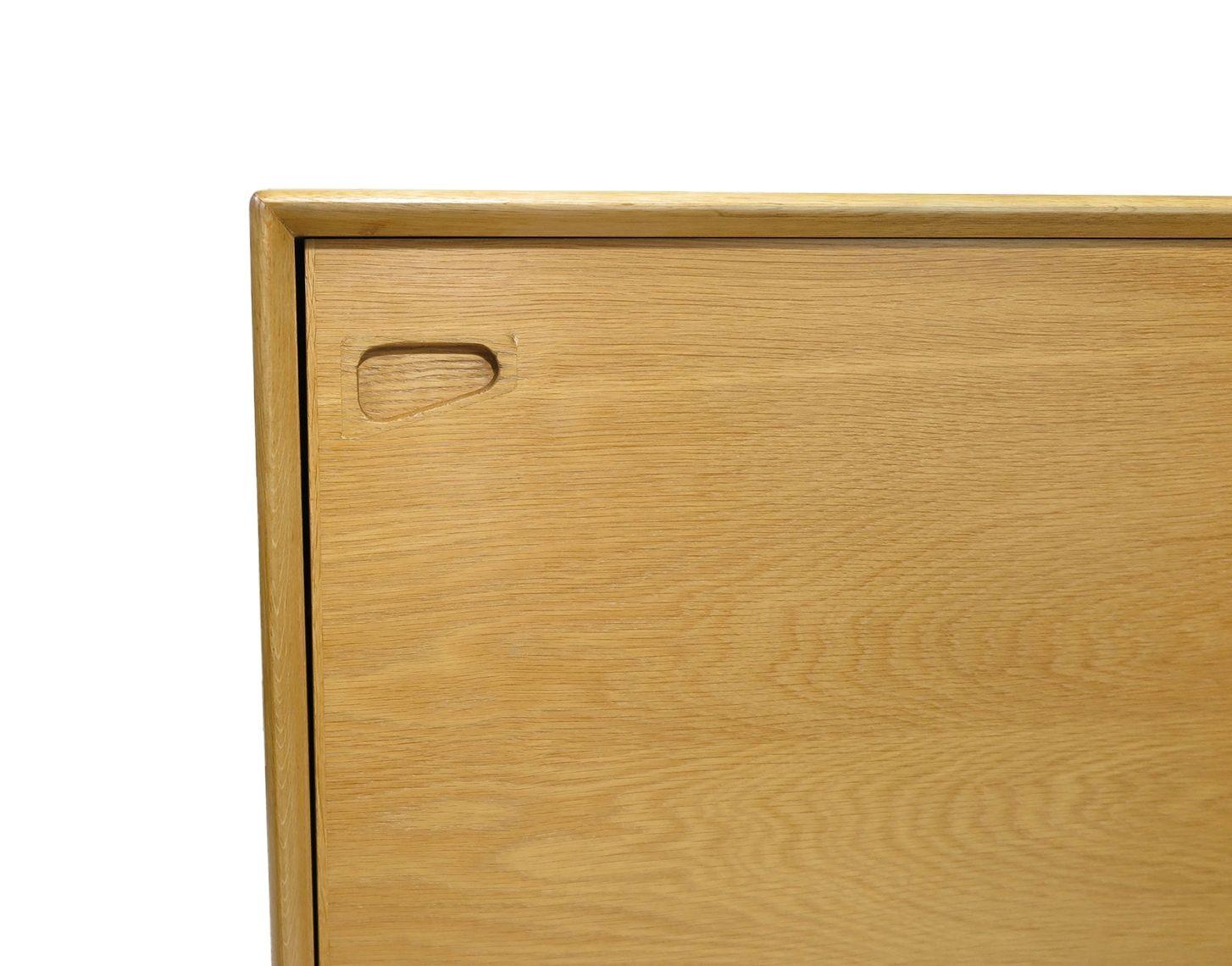 Finely Restored Danish White Oak Credenza Sideboard In Excellent Condition For Sale In Oakland, CA