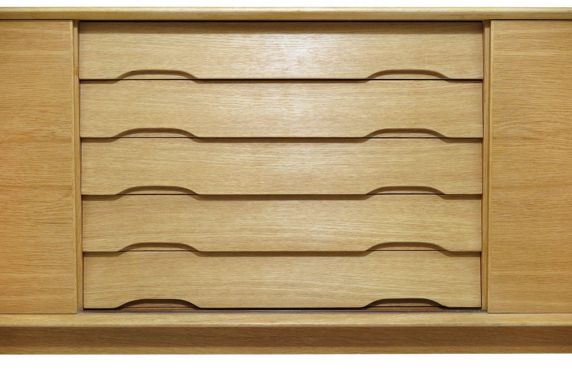 20th Century Finely Restored Danish White Oak Credenza Sideboard For Sale