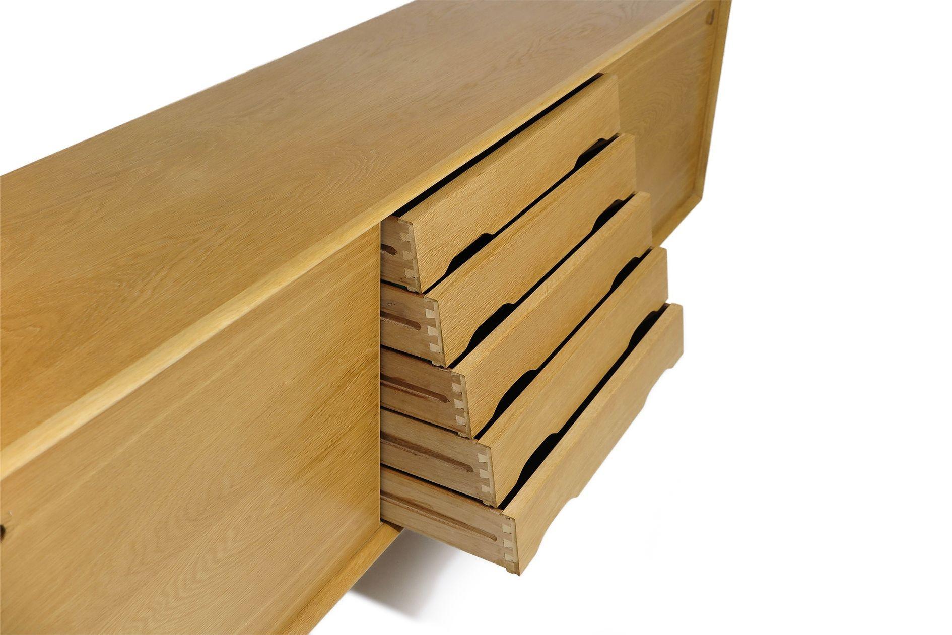 Finely Restored Danish White Oak Credenza Sideboard For Sale 3